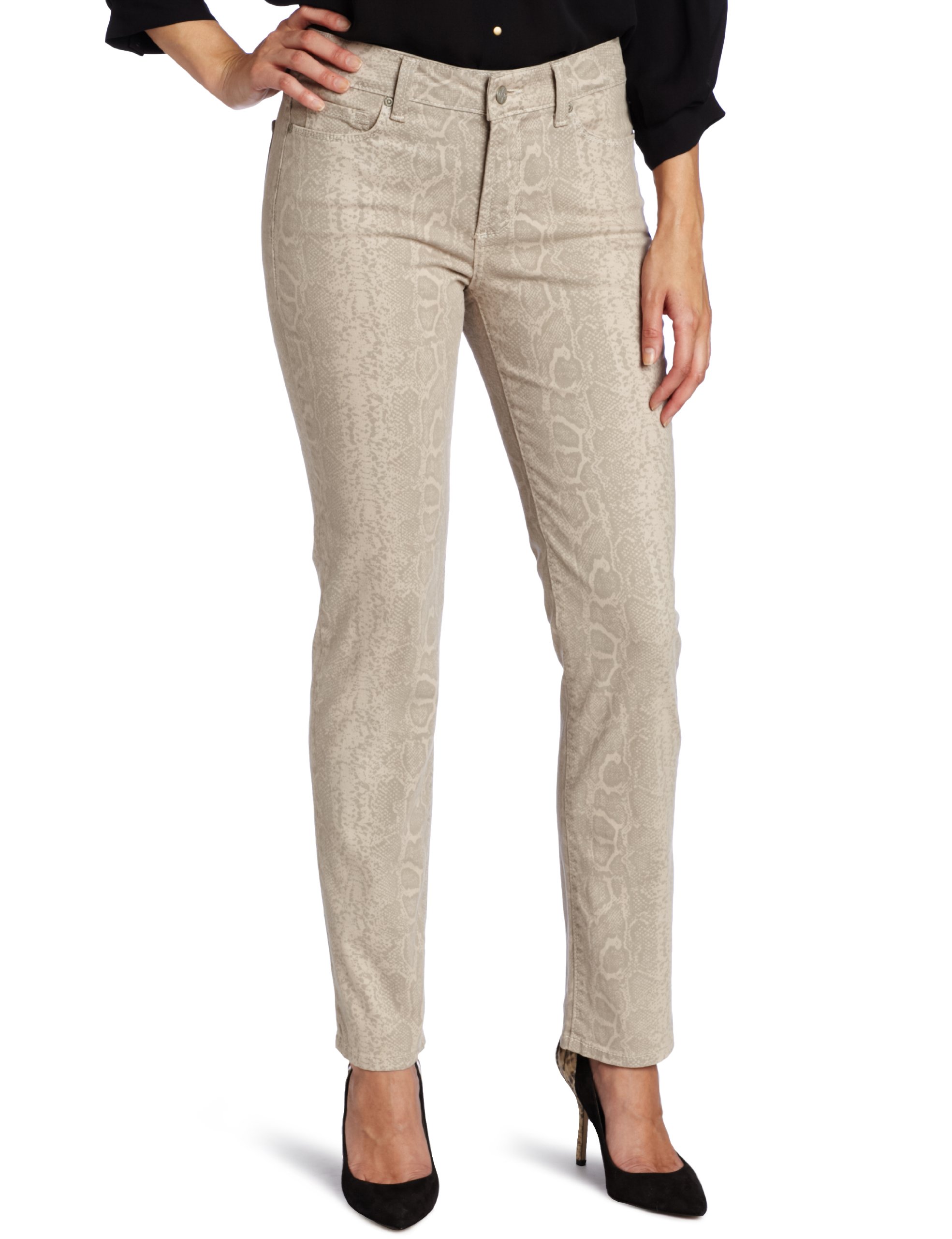NYDJ Women's Sheri Slim Fit Python Print Stretch Jeans for Work, Casual & Night Out | Comfortable & Stylish Denim Pants