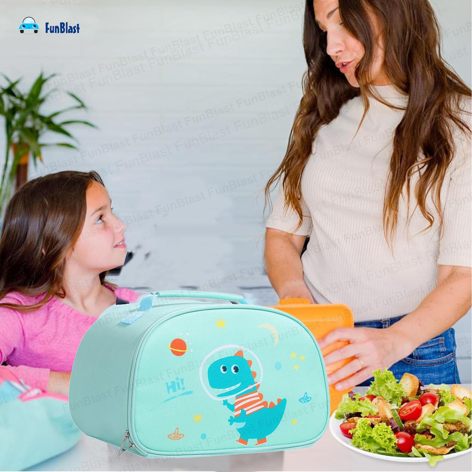FunBlast Insulated Lunch Bag for Office, School & Travel - Reusable Tiffin Carrier for Women & Men - Perfect for Work, Picnic, Gym & Outdoor Activities (Green)