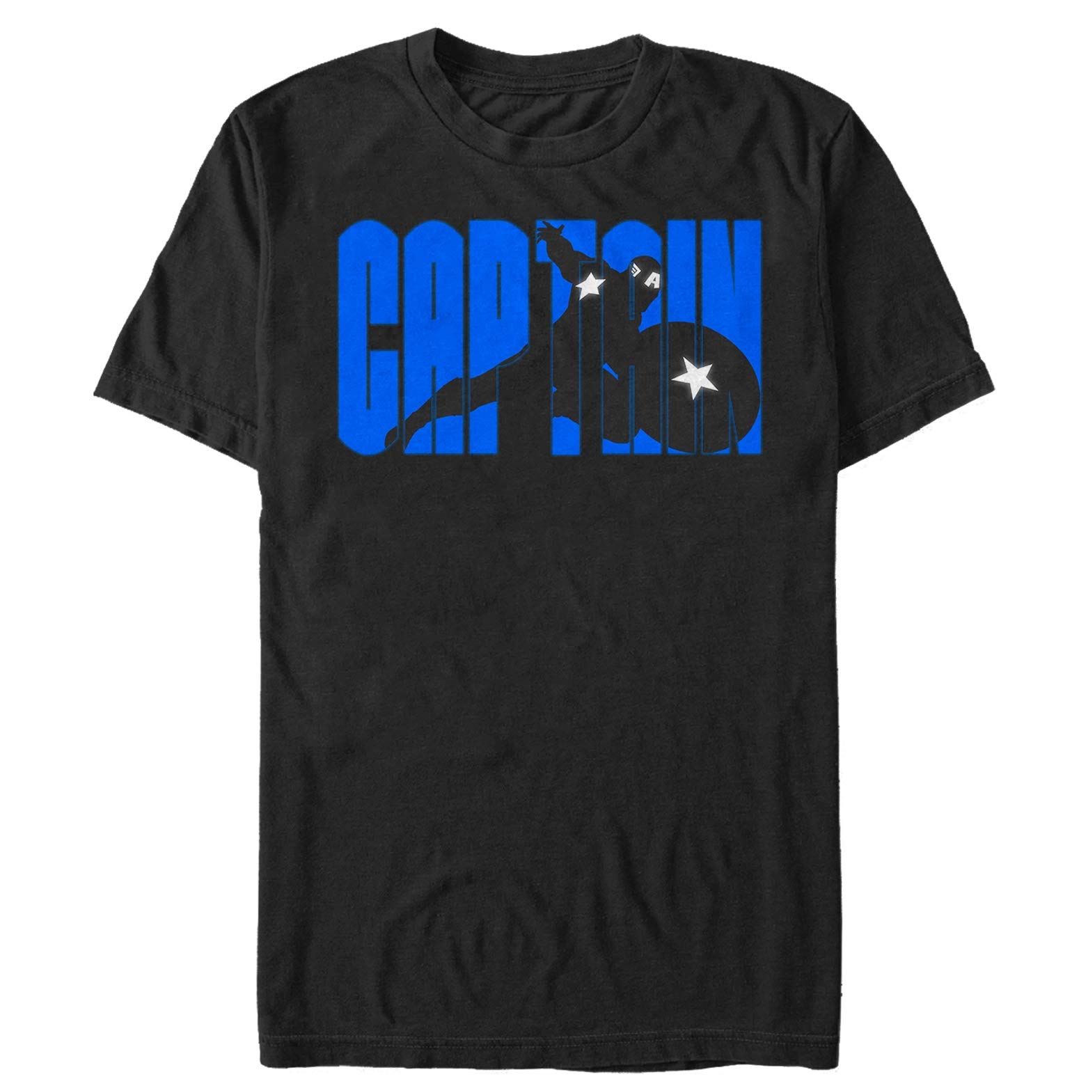 Marvel Captain America Graphic T-Shirt for Men - Black Cotton Superhero Tee - Medium Size - Casual Wear & Cosplay Costume