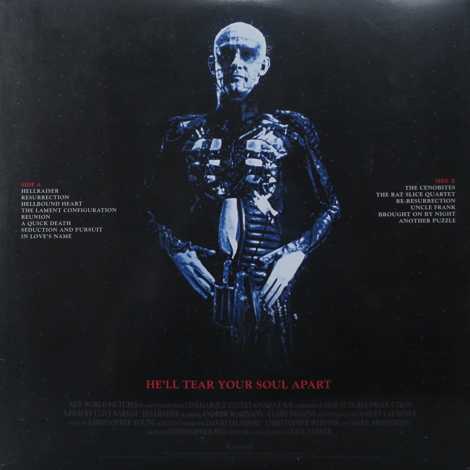 HELLRAISER Original Motion Picture Soundtrack - Limited Edition Black & Red Vinyl LP | Horror Movie Collectible for Fans & Vinyl Enthusiasts | Perfect for Halloween Parties & Film Music Collections
