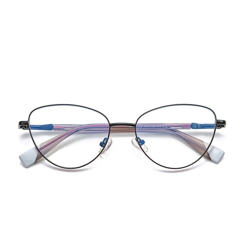 Brightzone Women's Full Rim Oval Cat Eye Eyeglasses 743020 - Lightweight Alloy Frame for Reading, Work & Fashion - Trendy Retro Style for Everyday Wear