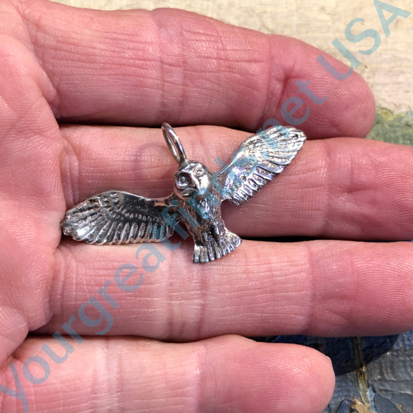 Elegant Sterling Silver Owl in Flight Pendant Necklace - Perfect for Nature Lovers & Jewelry Collectors - Ideal for Gifts, Birthdays & Everyday Wear