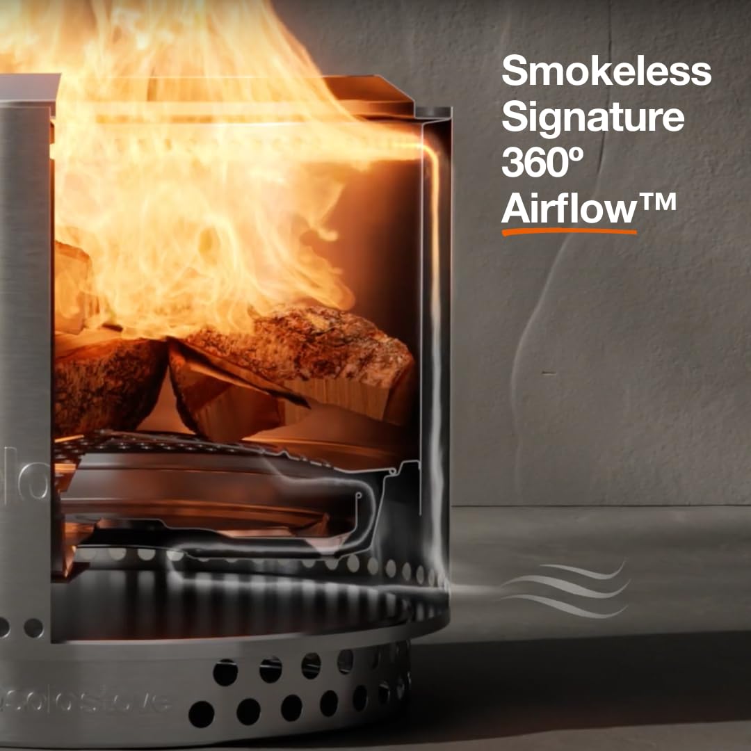 Solo Stove Bonfire 2.0 Smokeless Fire Pit with Stand & Removable Ash Pan - 19.5 Inch Portable Outdoor Wood Burning Fireplace - Stainless Steel Camping Fire Pit for 4-6 People (21.75 lbs) - Perfect for Backyards, Patios, Camping & Beach Bonfires