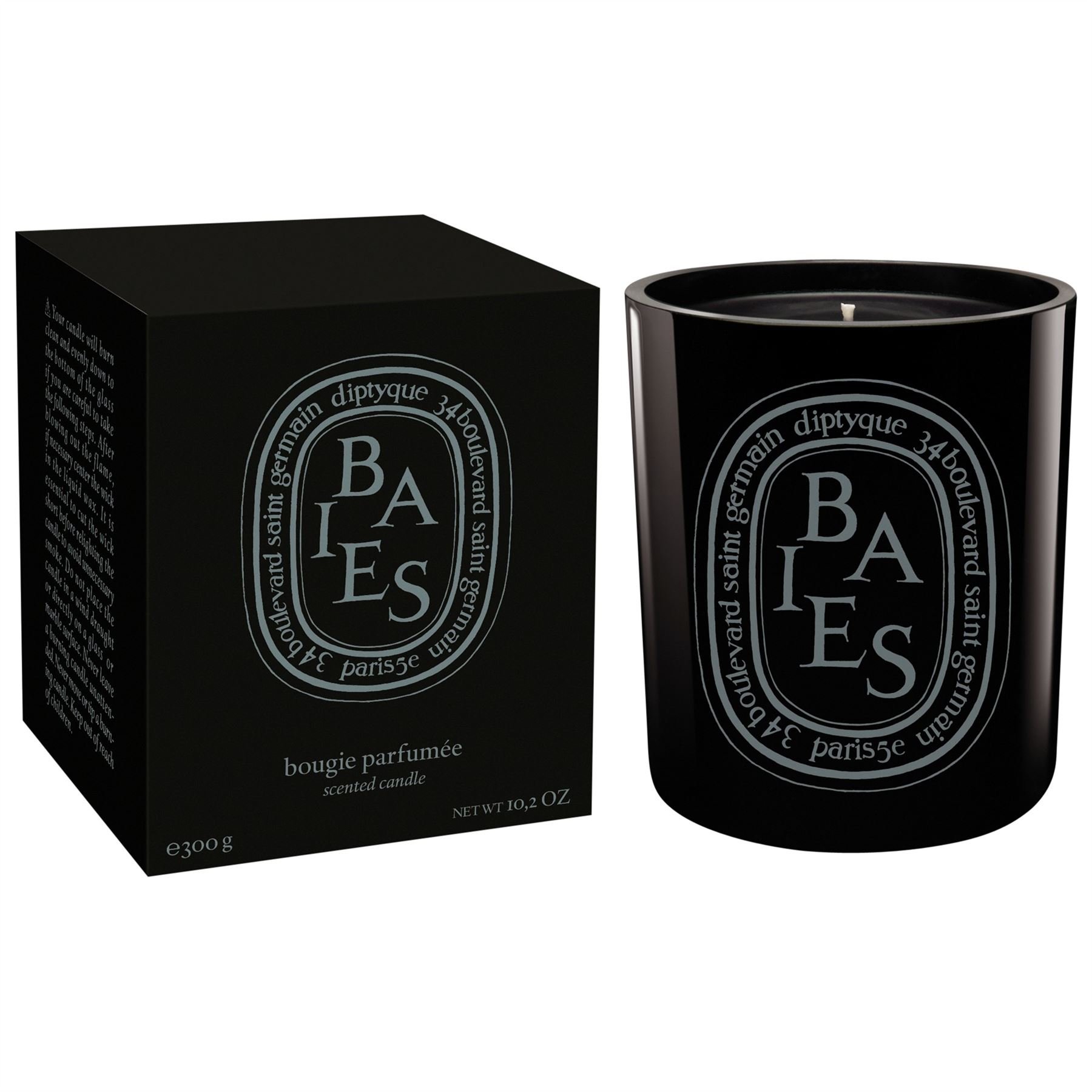Diptyque Baies Noire Scented Candle 300g (2-Pack) - Blackberry & Rose Home Fragrance for Living Room, Bedroom & Bathroom Decor