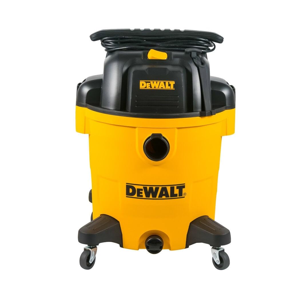 **DEWALT 12 Gallon Poly Wet/Dry Vacuum Cleaner, 5.5 HP Powerful Shop Vac for Workshop, Jobsite & Commercial Use – Large Capacity, Durable Yellow Design (DXV12P) – Ideal for Cleaning Dust, Spills & Debris in Garages, Construction Sites & Factories**