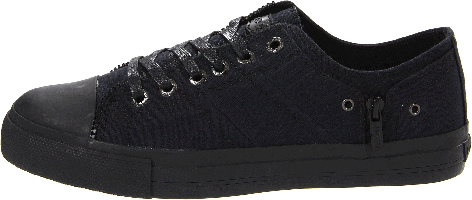 Levi's Men's Zip EX Lo Canvas Sneakers - Black Mono - Size 9.5 M US - Casual Walking Shoes for Men, Streetwear Fashion Sneakers for Everyday Wear
