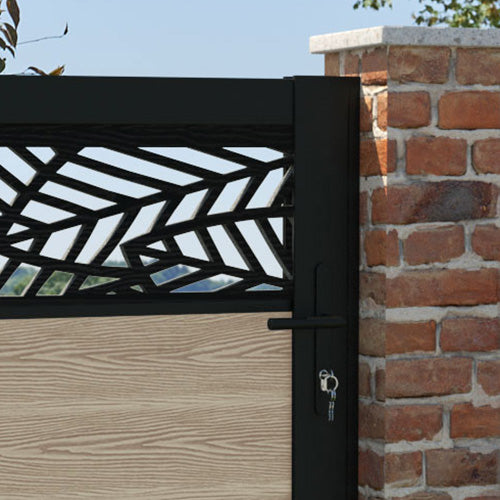 Classic Habitat Light Oak Pedestrian Gate - Durable Wooden Garden Gate for Backyard, Fence, and Driveway Entrance