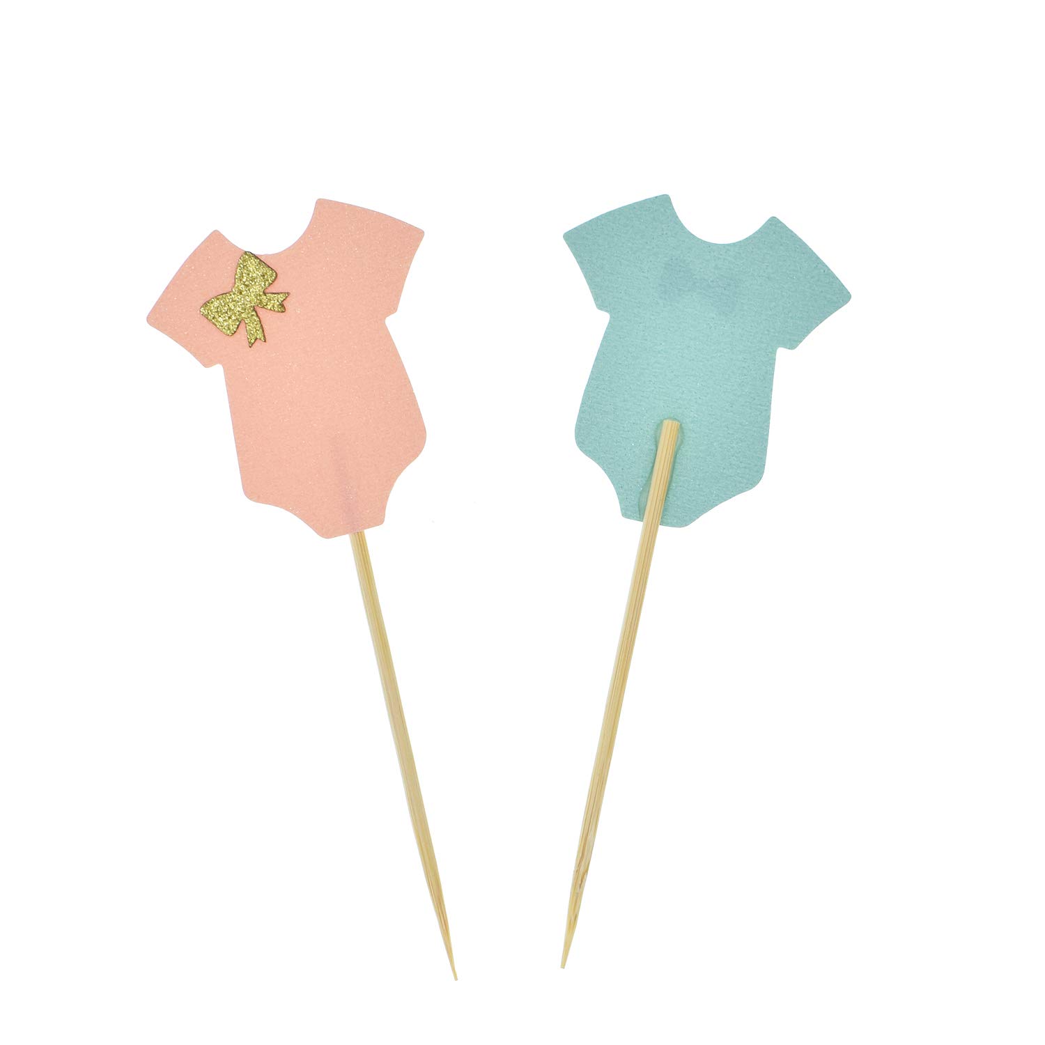40 Pack Baby Jumpsuit Cake Toppers - Adorable Baby Shower Cupcake Decorations for Boy Birthday Parties, Gender Reveal & Newborn Celebrations - Perfect for DIY Desserts, Baby Showers and 1st Birthday Cakes