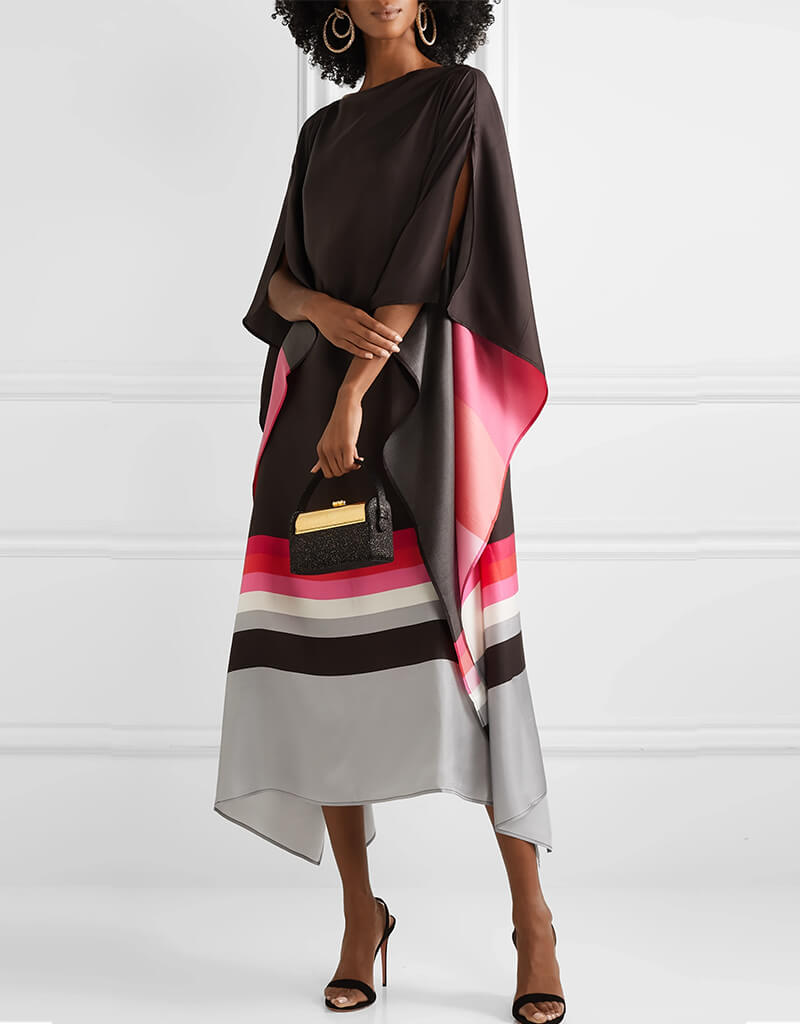 Luxury Black Soft Satin Silk Kaftan Dress for Women - Elegant Loungewear & Sleepwear for Home, Beach Cover Up, and Special Occasions