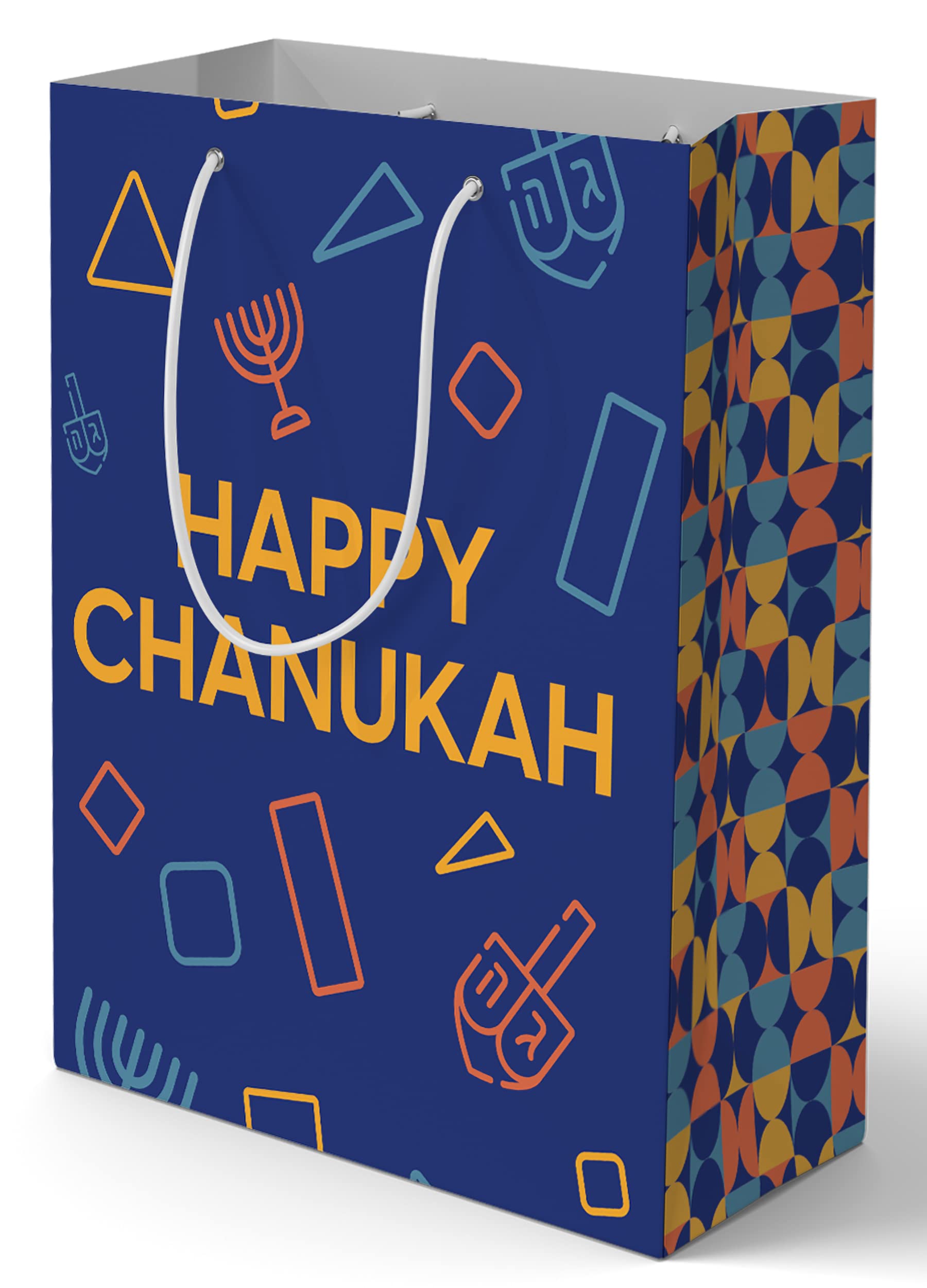 Hanukkah Gift Bags 2 Pack - Large Blue Hannukah Party Favor Bags 12x15 Inches - Premium Chanukah Celebration Supplies for Gifts, Candies & Party Decorations