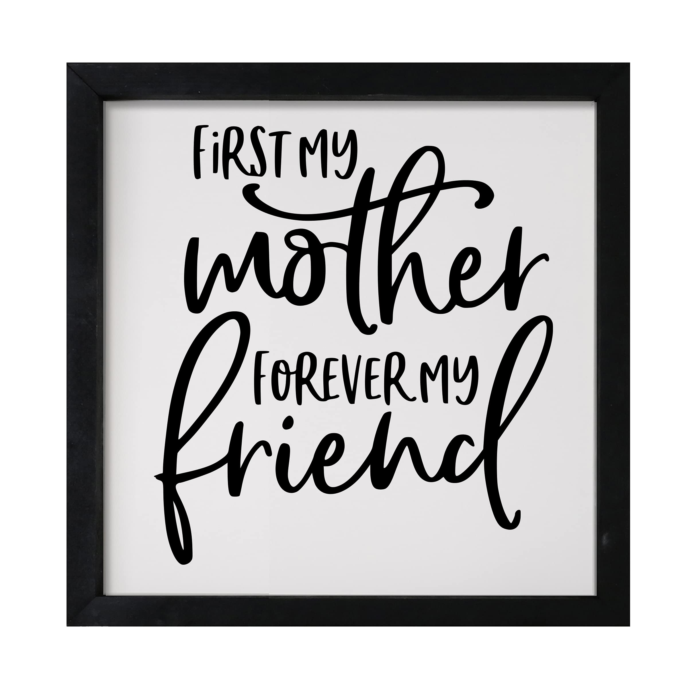 LifeSong Milestones Custom Inspirational Wooden Wall Art - 7x7 Framed Shadow Box with Funny Modern Quotes, Perfect for Home Decor, Office Gift & Friendship Keepsake (Black)