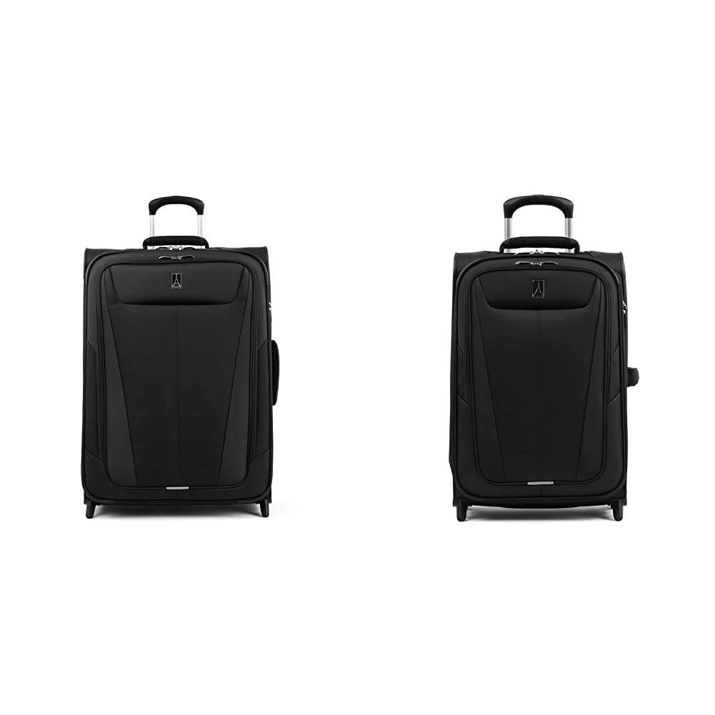 Travelpro Maxlite 5 Softside Lightweight Expandable Upright Luggage Set - 2-Piece (21/25 Inch) Black Carry-On & Checked Suitcase for Business Travel & Vacations