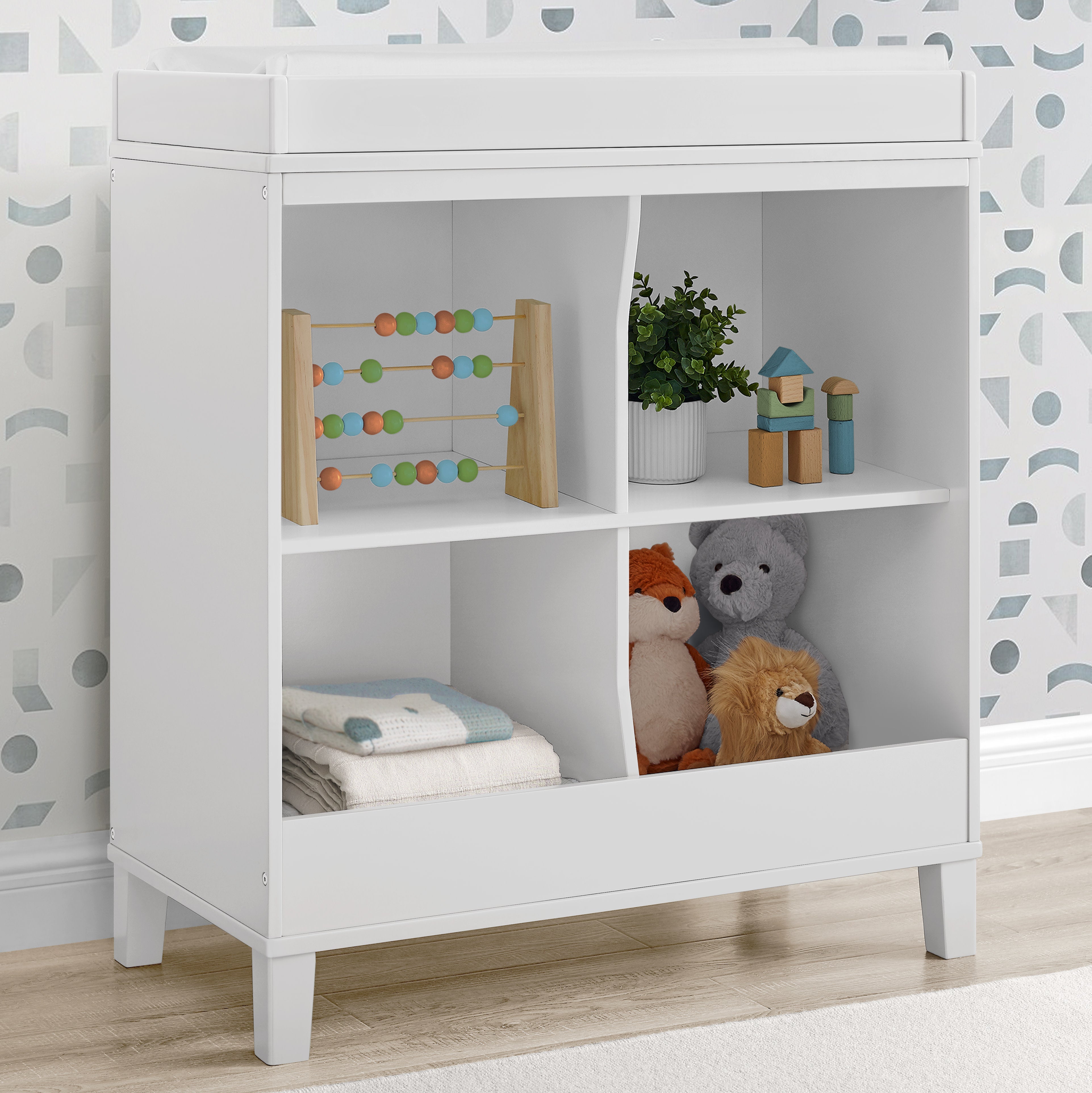 Huck Convertible Baby Changing Table - Nursery Dresser with Safety Rail & Storage | Perfect for Diaper Changes, Baby Care & Nursery Organization