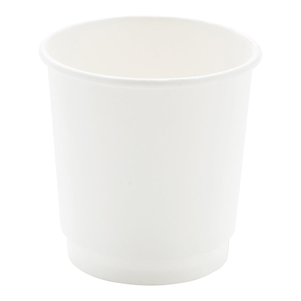 4 oz White Double Wall Paper Coffee Cups - 25 Count Box (2.5
