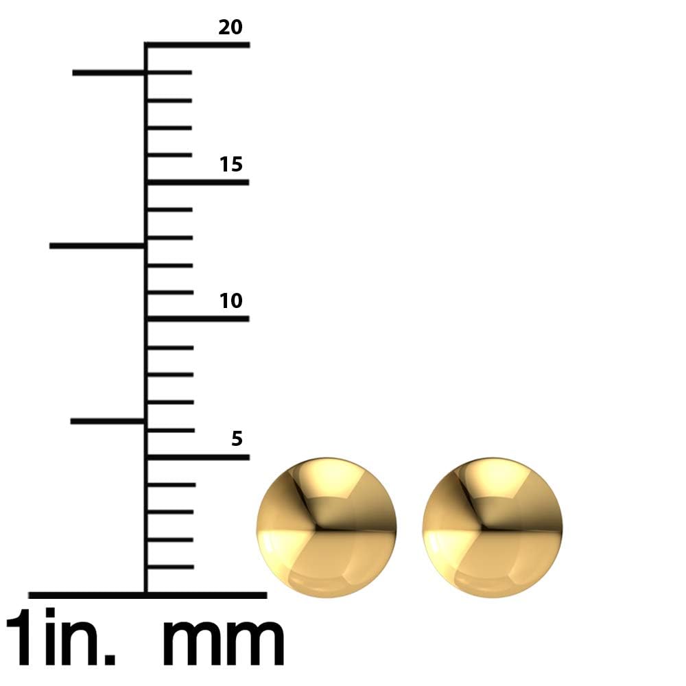 14K Gold Stud Earrings for Women - Butterfly Back Ball Earrings in 3/4/5/6/7/8mm Sizes | Elegant Anniversary, Valentine's Day & Birthday Gift for Her | Perfect for Everyday Wear, Date Nights & Special Occasions