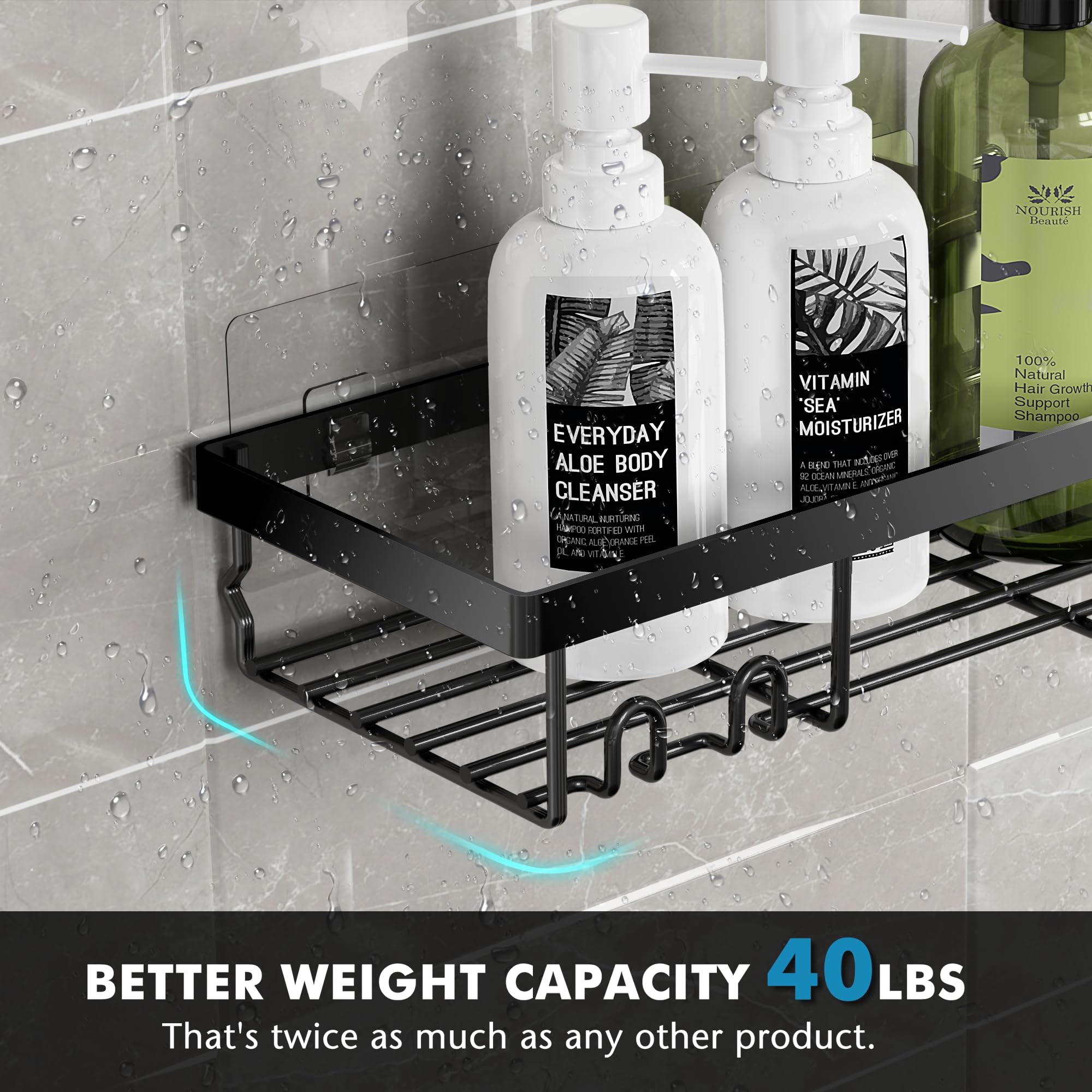 Moforoco 5-Pack Adhesive Shower Caddy Organizer - Waterproof Bathroom Storage Shelves for Shower, RV, Camper & First Apartment | Space-Saving Corner Rack for Toiletries, Shampoo & Soap | Home & Kitchen Decor Essentials