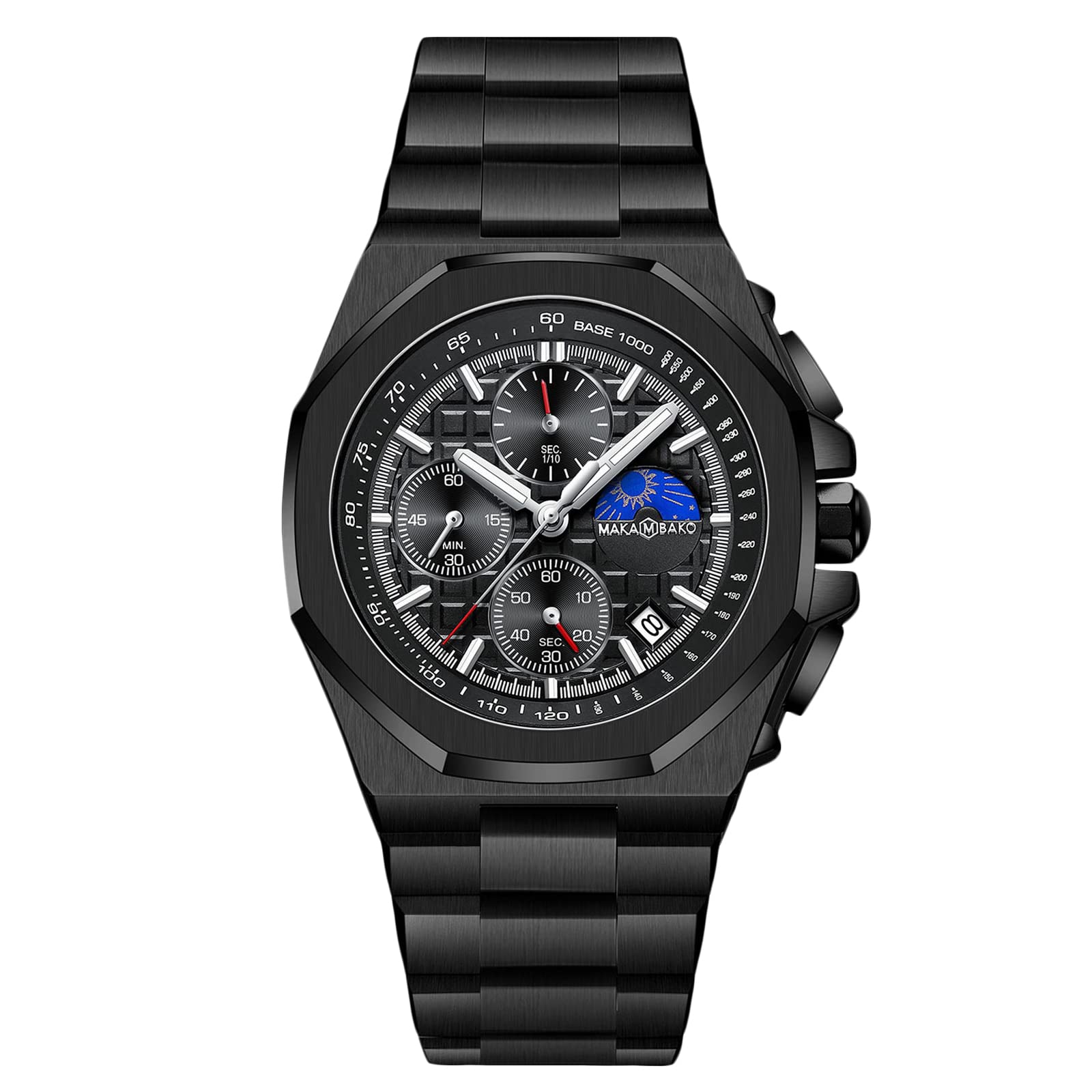 RORIOS Stylish Men's Analog Quartz Wrist Watch - Stainless Steel Band, Multifunction Chronograph - Perfect for Business, Casual & Formal Occasions