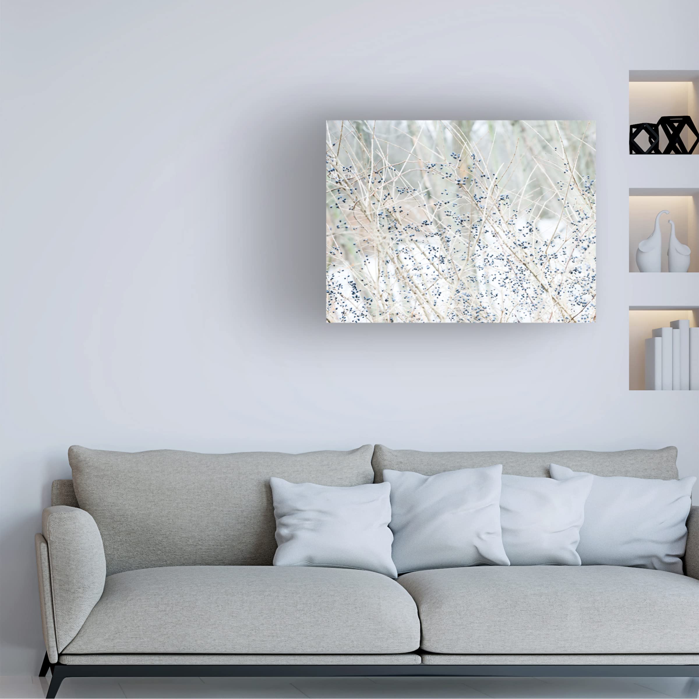 Trademark Fine Art 'Winter Berries All Blue' Canvas Wall Art by Blue Palomino - Perfect for Living Room, Bedroom & Office Decor