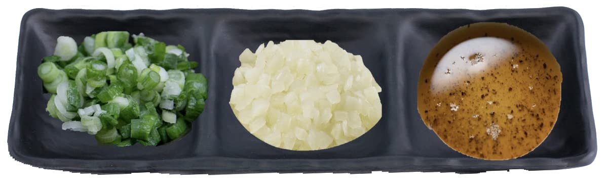 Lucky Star 3-Compartment Melamine Sushi Soy Sauce Dish Set - 10.5
