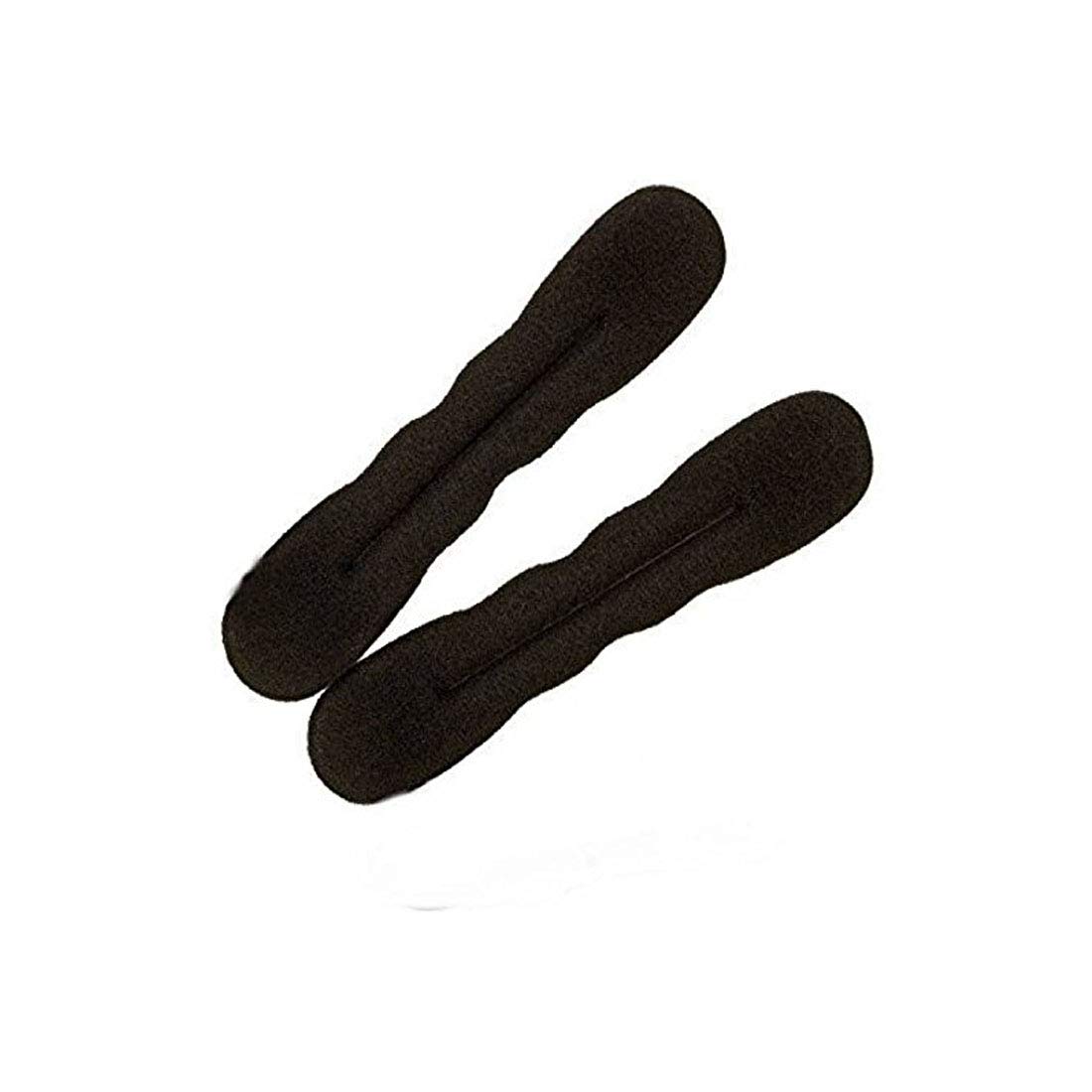 Maahal™ Set of 2 Black Hair Donut Bun Maker - Magic Beauty Hairstyle Foam Sponge for Easy Updos & Stylish Buns - Perfect for Parties, Weddings & Everyday Hairstyling