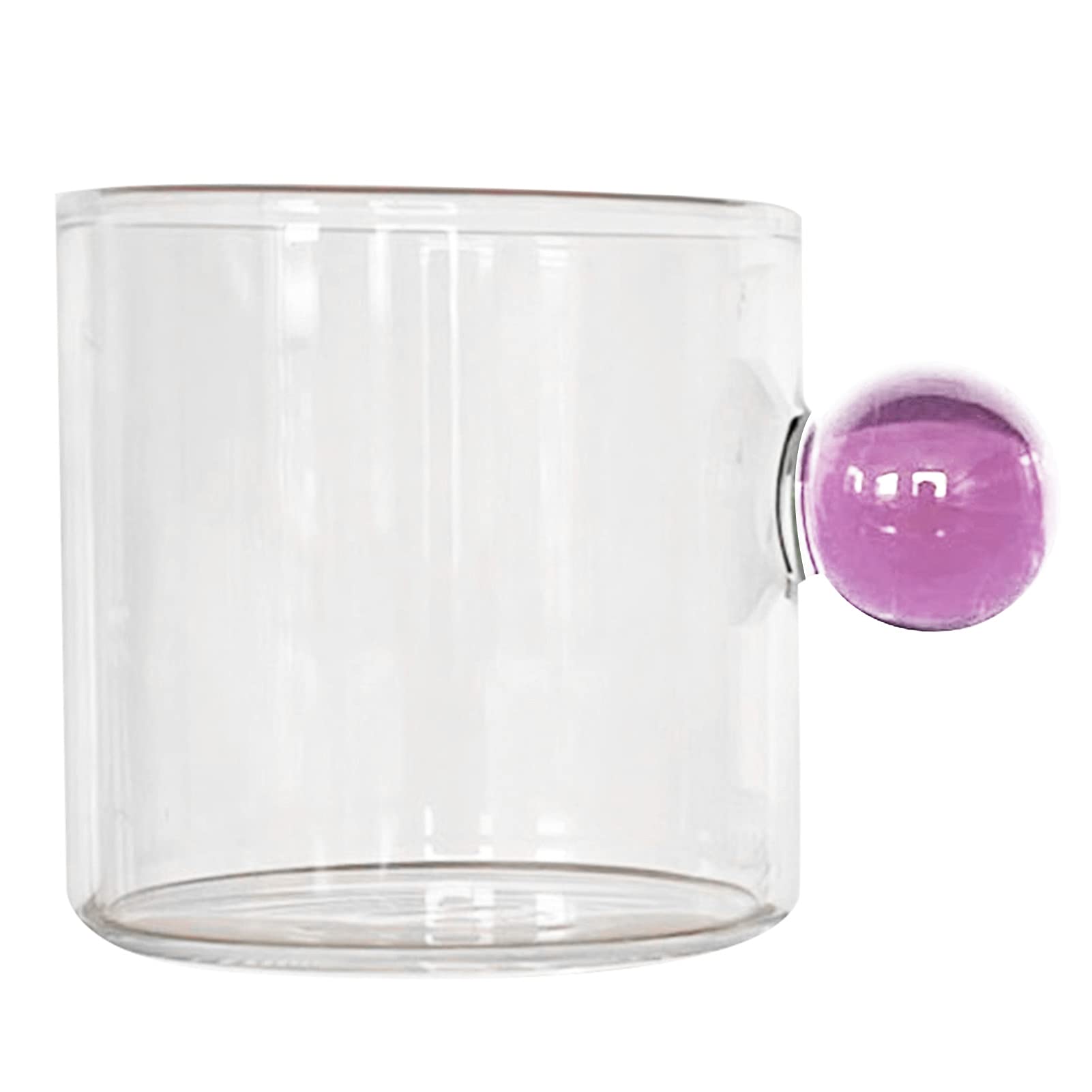 Unizhouxi 120ml Nordic Style Glass Tea Cup with Ball Handle - Small Capacity Coffee Cup for Home, Office & Bar Use - Unique Pink Design for Tea, Espresso & Hot Beverages