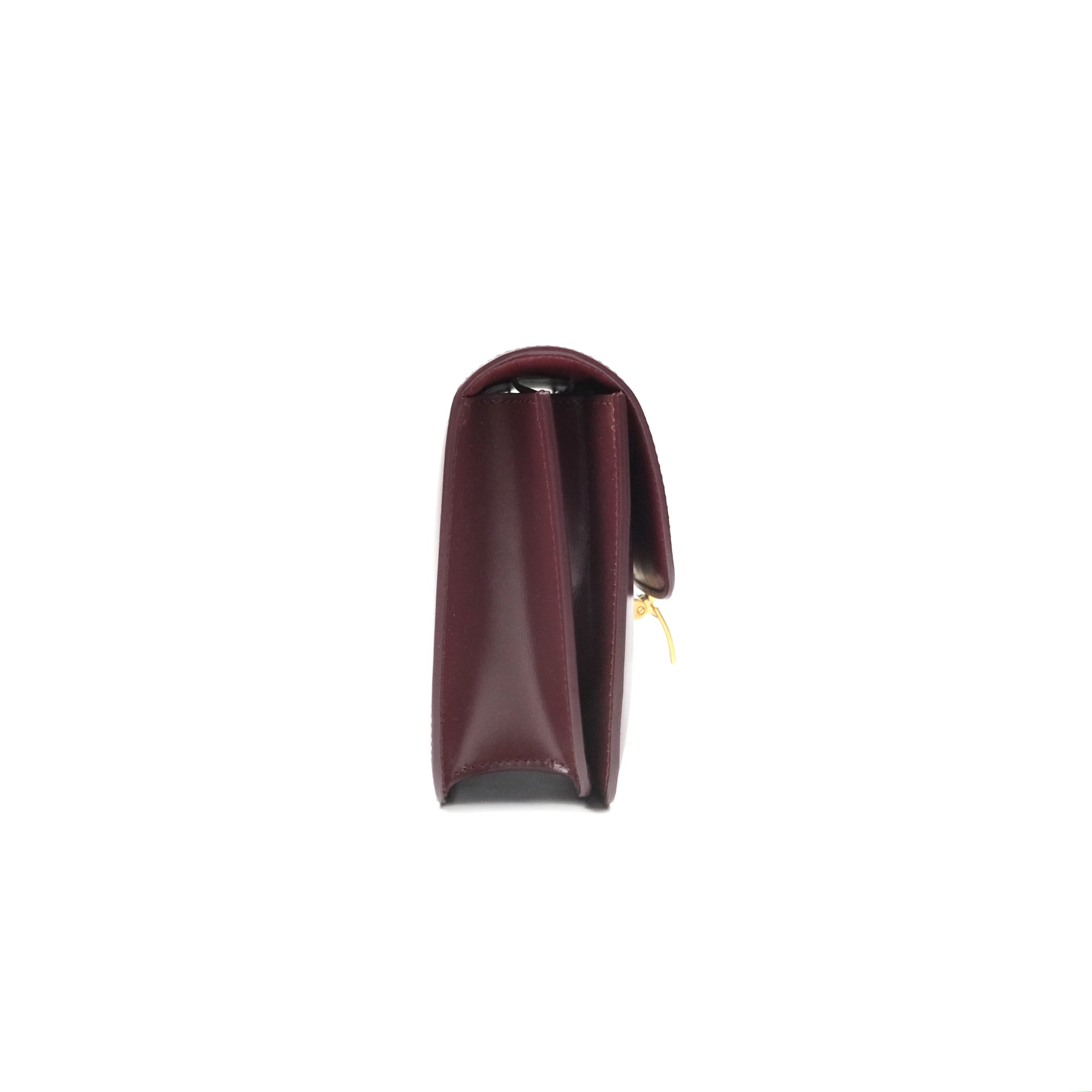 Celine Teen Classic Box Flap Bag in Burgundy Calfskin Leather - Perfect for Work, Travel & Everyday Elegance