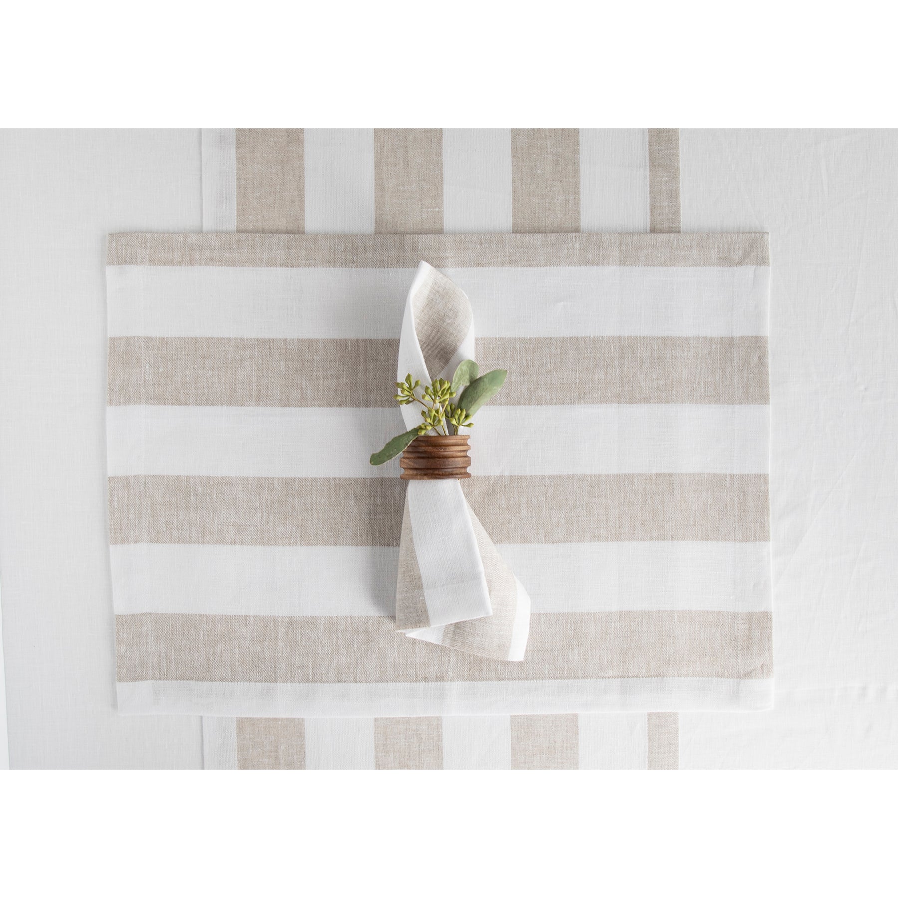 Premium Cabana Stripe Cotton Napkins Set of 12 - Soft & Absorbent for Beach Parties, Picnics & Outdoor Dining - Blue & White Striped Decorative Table Linens