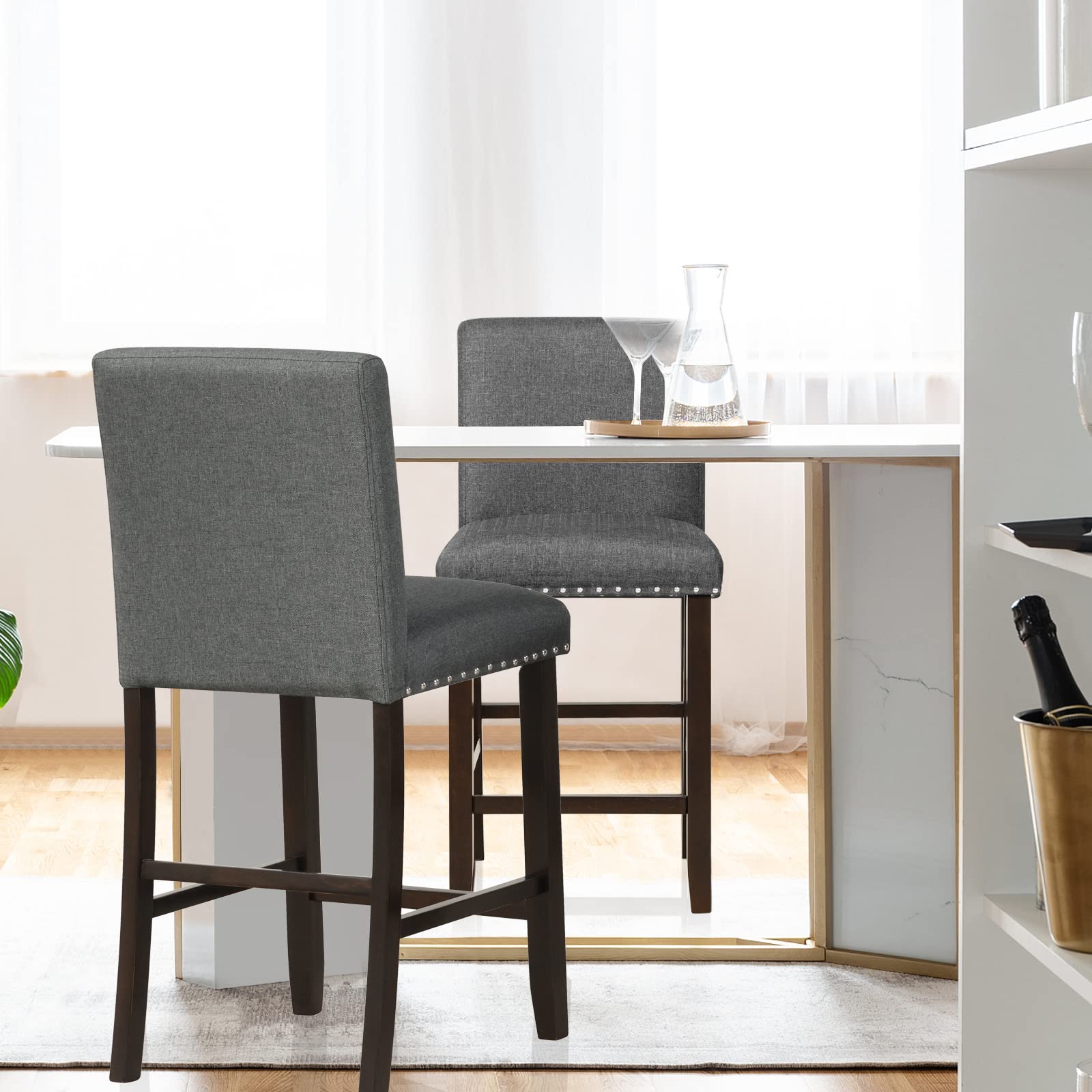 COSTWAY 2-Pack Bar Stools, 25.5