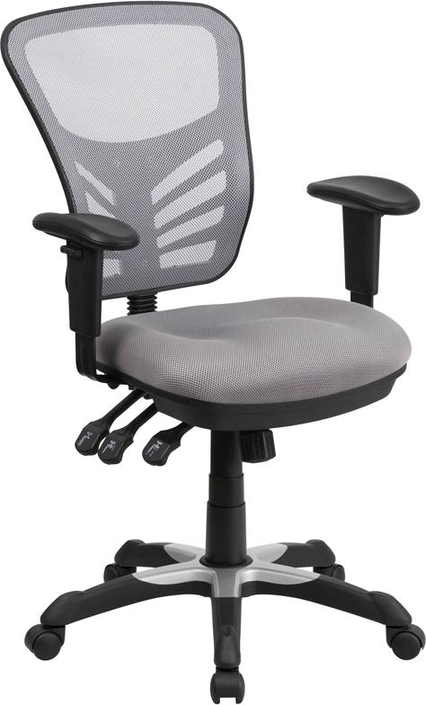 FLASH Mid Back Mesh Executive Office Chair - Ergonomic Swivel Chair with Adjustable Arms & Lumbar Support (Model HL 0001) - Perfect for Home Office, Gaming & Workspaces