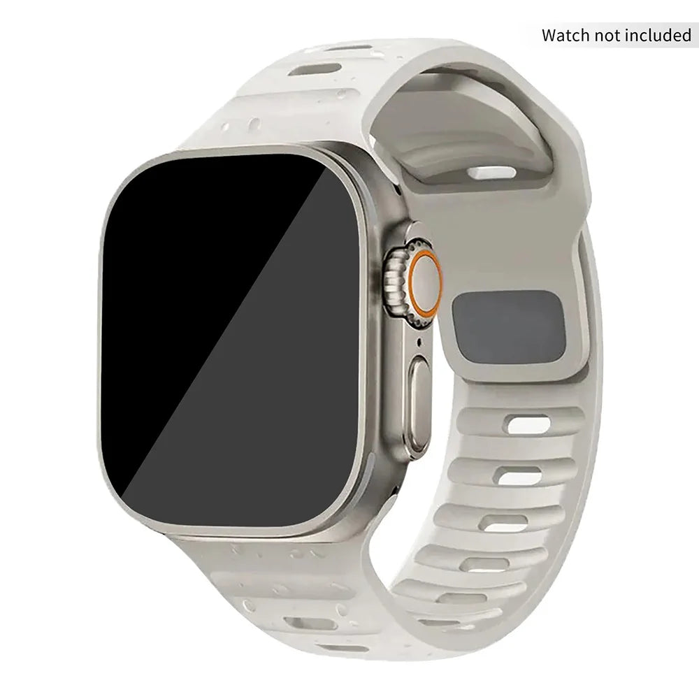 Premium Silicone Sports Band for Apple Watch - Starlight Color | Comfortable, Durable & Sweatproof | Perfect for Running, Gym & Outdoor Activities