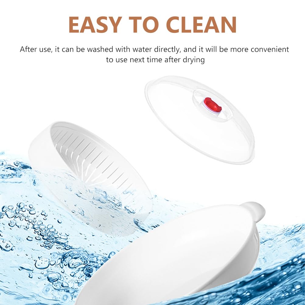DOITOOL Microwave Steamer with Lid - BPA-Free Plastic Food Steamer for Rice, Fish, Meat & Dumplings - Round White Kitchen Cooking Container for Healthy Meals | Perfect for Meal Prep, Leftovers & Quick Snacks