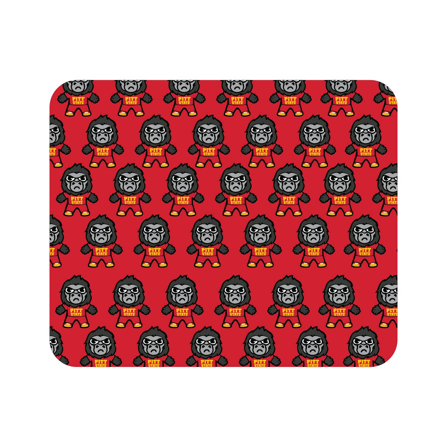 OTM Essentials Pittsburg State University Standard Fabric Mouse Pad - Non-Slip Desk Accessories for Work & Gaming - Tokyodachi Mascot Design - Perfect for Office, Home & School Use