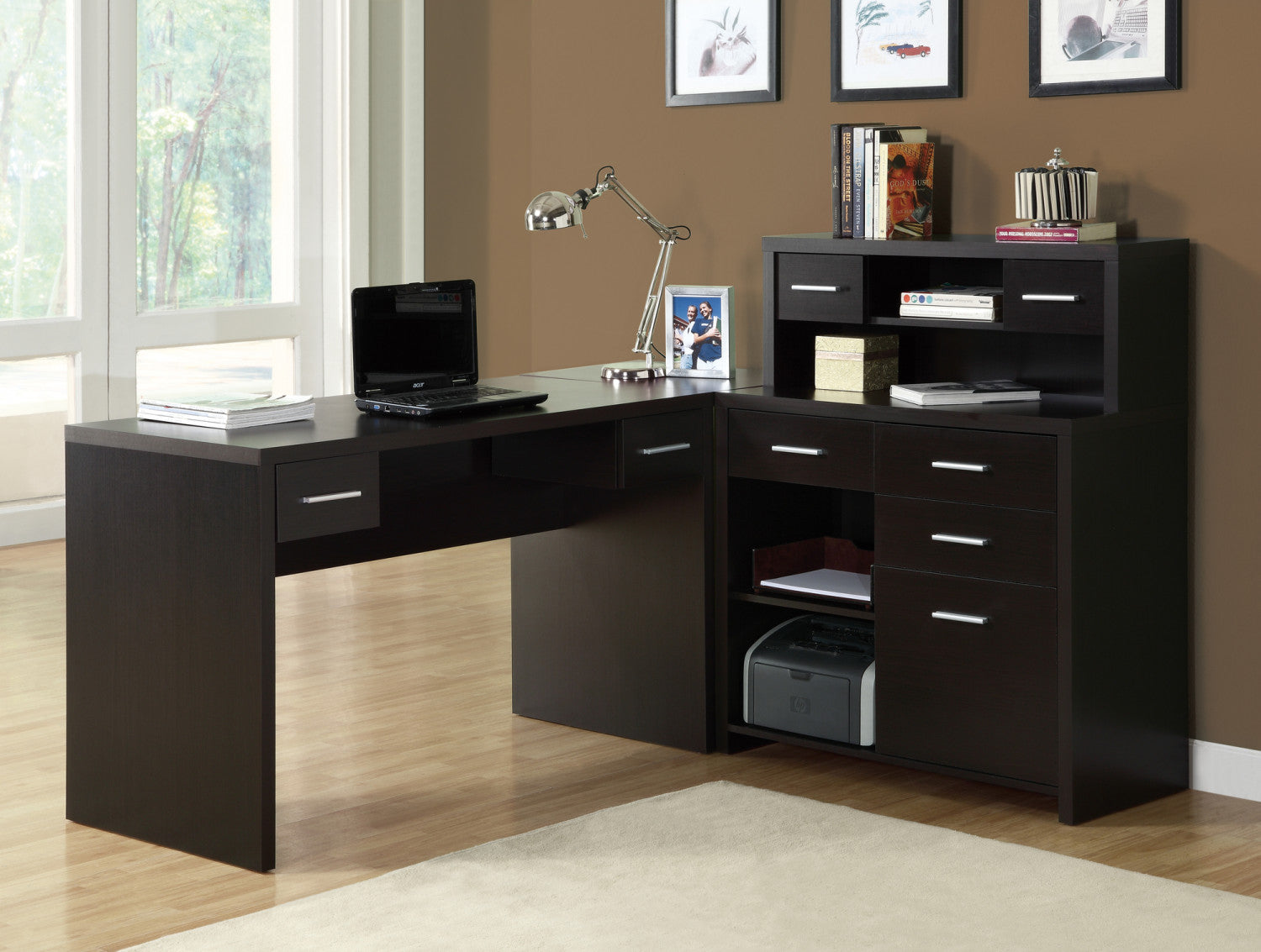 Varo Desk - Espresso Brown Modern Writing Desk for Home Office, Study & Workspace - Perfect for Small Spaces & Remote Work