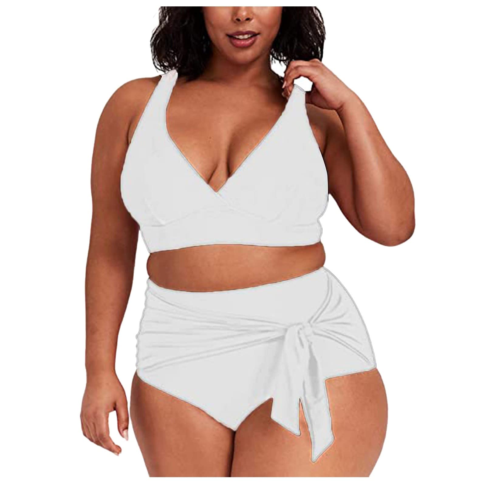 Leopard Print High Waist Bikini with Underwire - Plus Size Women's Swimwear for Beach & Pool - Sexy High Split Design for Summer Vacation