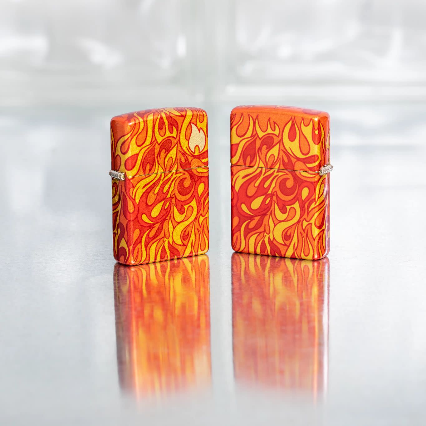 Fire Zippo Design Windproof Lighter - Classic Metal Refillable Pocket Lighter for Outdoor Camping, BBQ, Hiking & Everyday Carry (ECDC)
