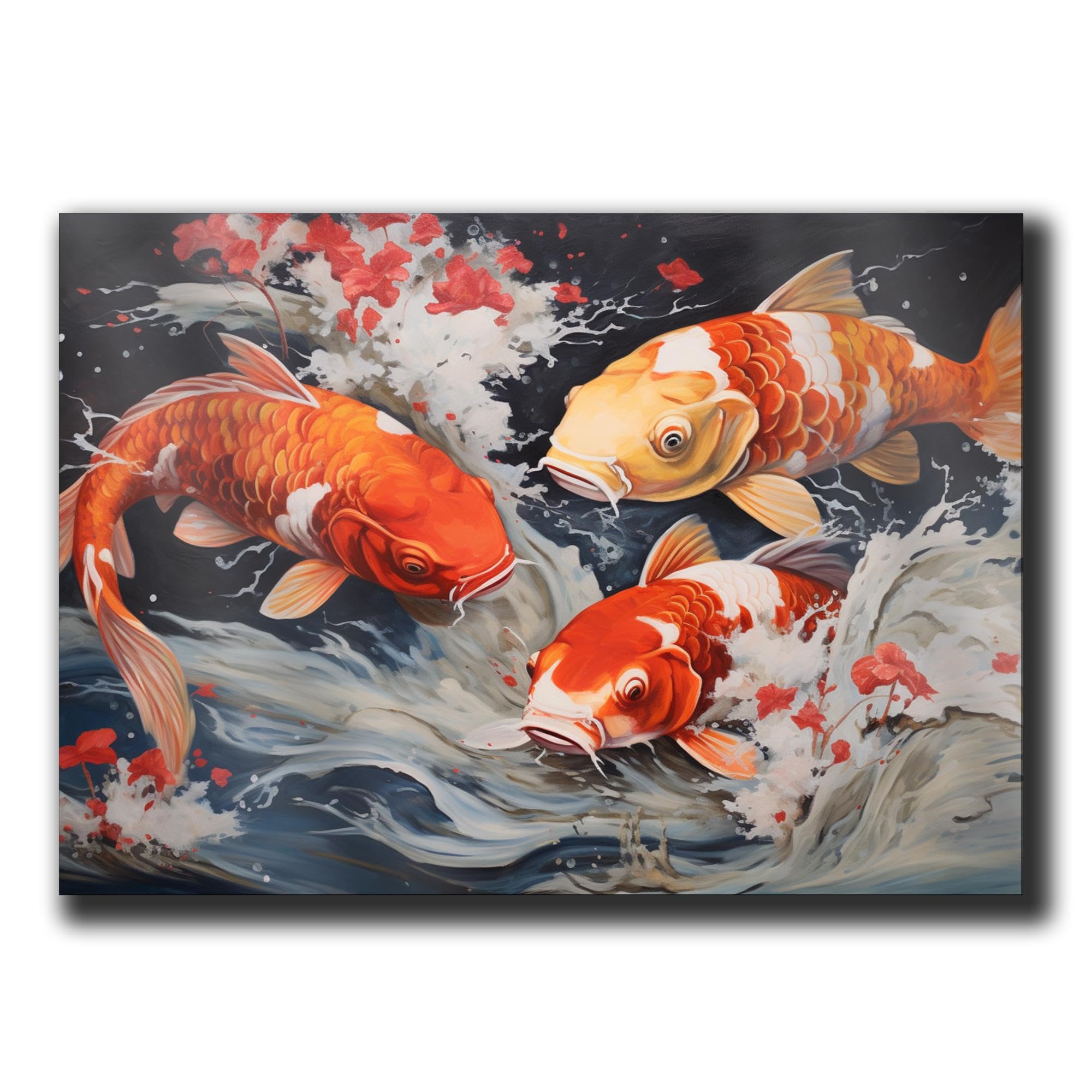 Japanese Koi Fish Art Print - Zen Wall Decor for Home & Office