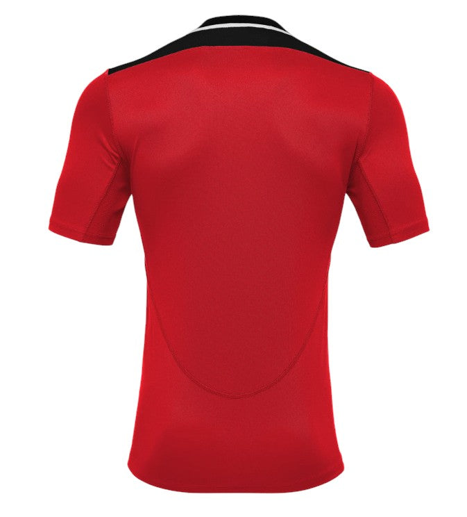 Macron Jasper Jersey Red/Black - High-Performance Soccer Jersey for Men & Women - Perfect for Training, Matches, and Fan Support
