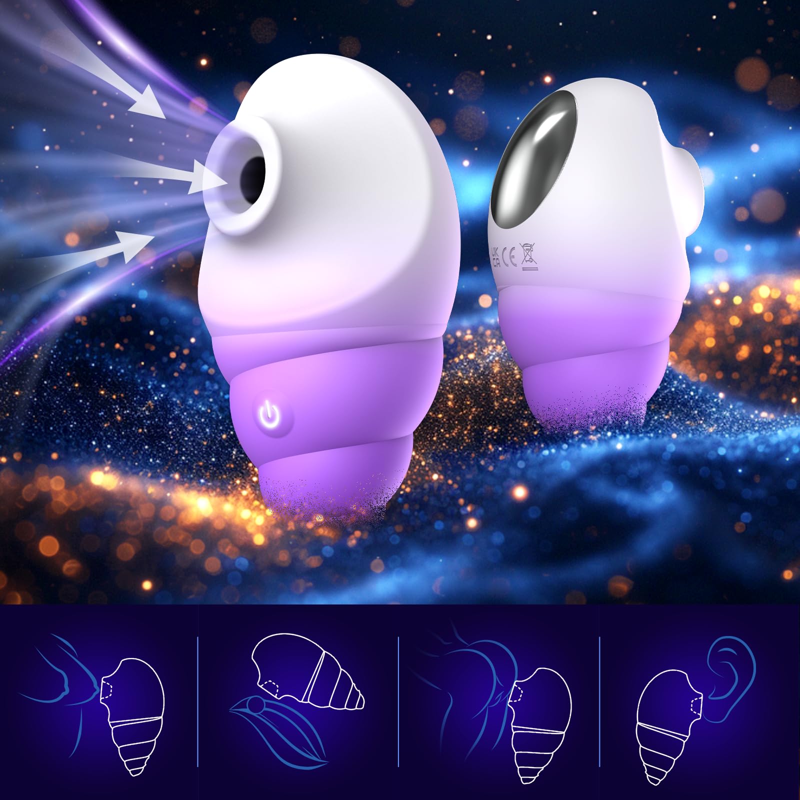 BSZone Conch Rose Clitoral & Nipple Suction Vibrator - 10 Powerful Sucking Modes, Wide Opening Design for Women & Couples | Perfect for Solo Play, Foreplay & Couples Intimacy | Adult Sex Toy for Enhanced Pleasure