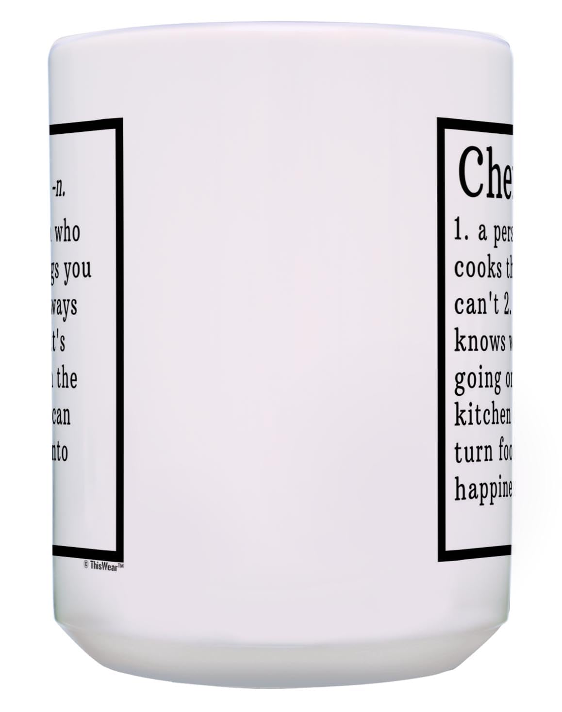 15 oz White Coffee Mug Tea Cup - Chef Dictionary Definition Gift for Women & Men - Perfect for Kitchen, Office, or Holiday Gifts