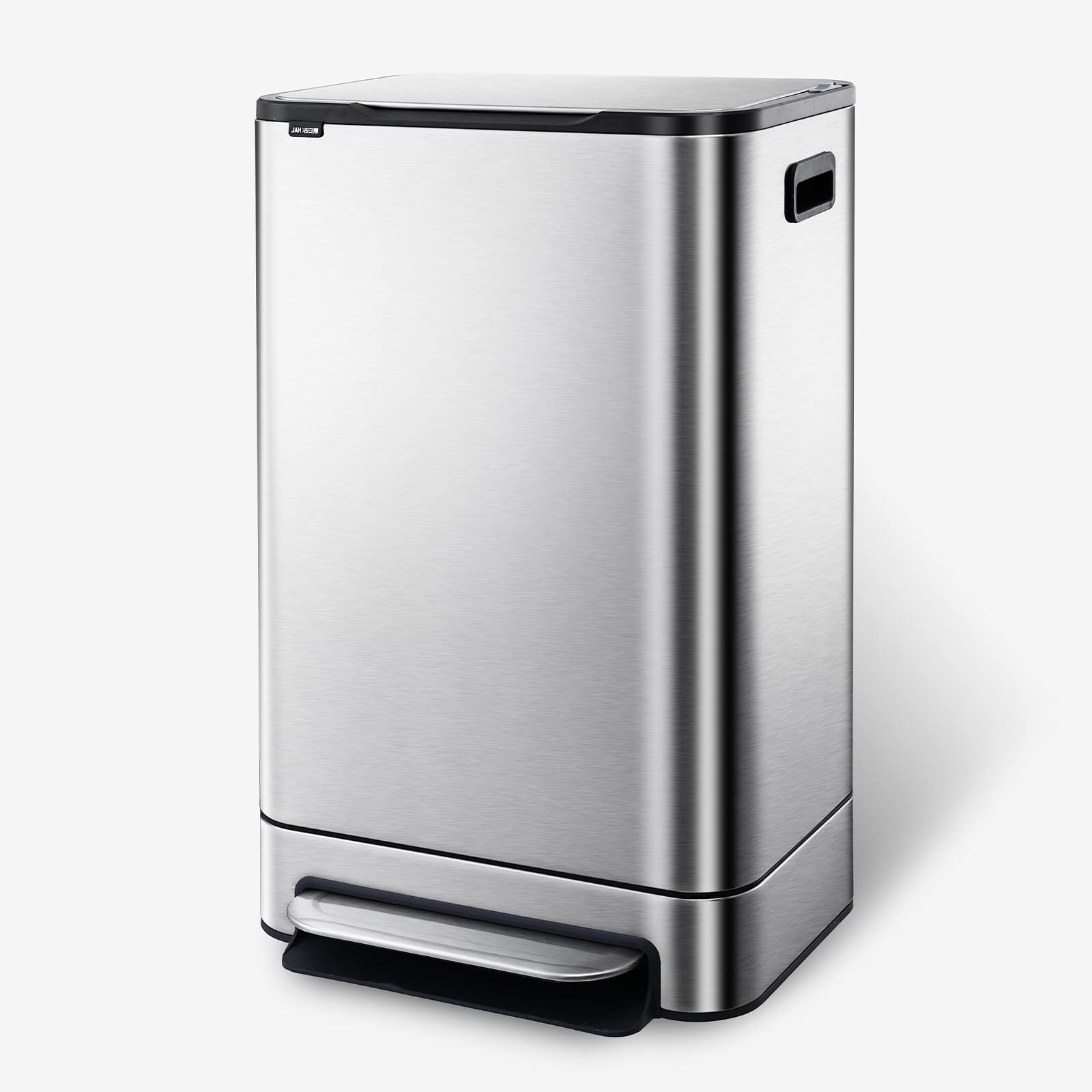 ELPHECO 13.2 Gallon Stainless Steel Trash Can with Soft Close Lid - 50L Pedal Garbage Bin, Removable Inner Bucket - Durable for Kitchen, Office & Outdoor Use - Perfect for Waste Disposal & Home Organization