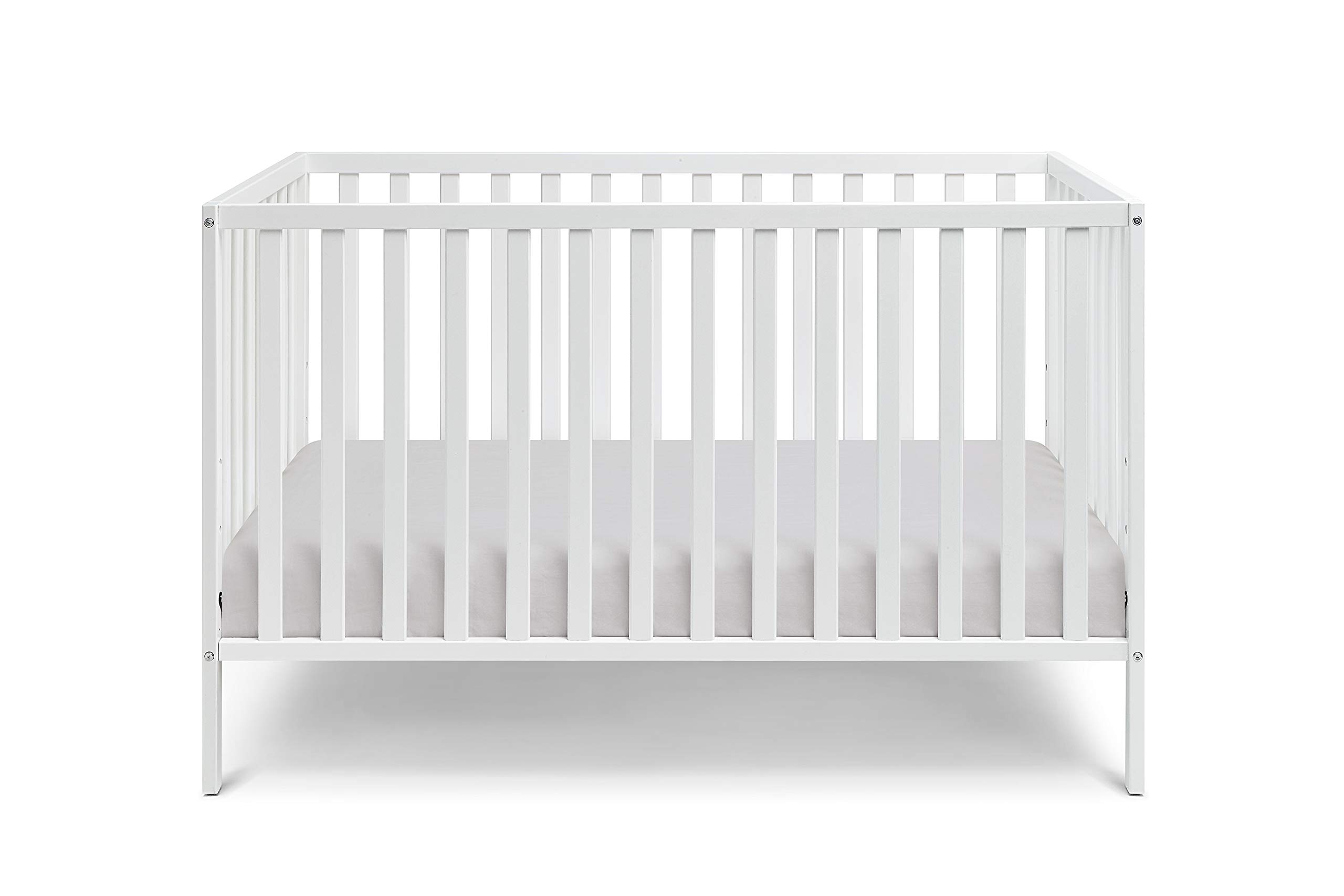 3-in-1 Convertible Baby Crib with Mattress - White Nursery Furniture for Newborns, Toddlers & Kids | Perfect for Bedrooms, Daycares & Guest Rooms