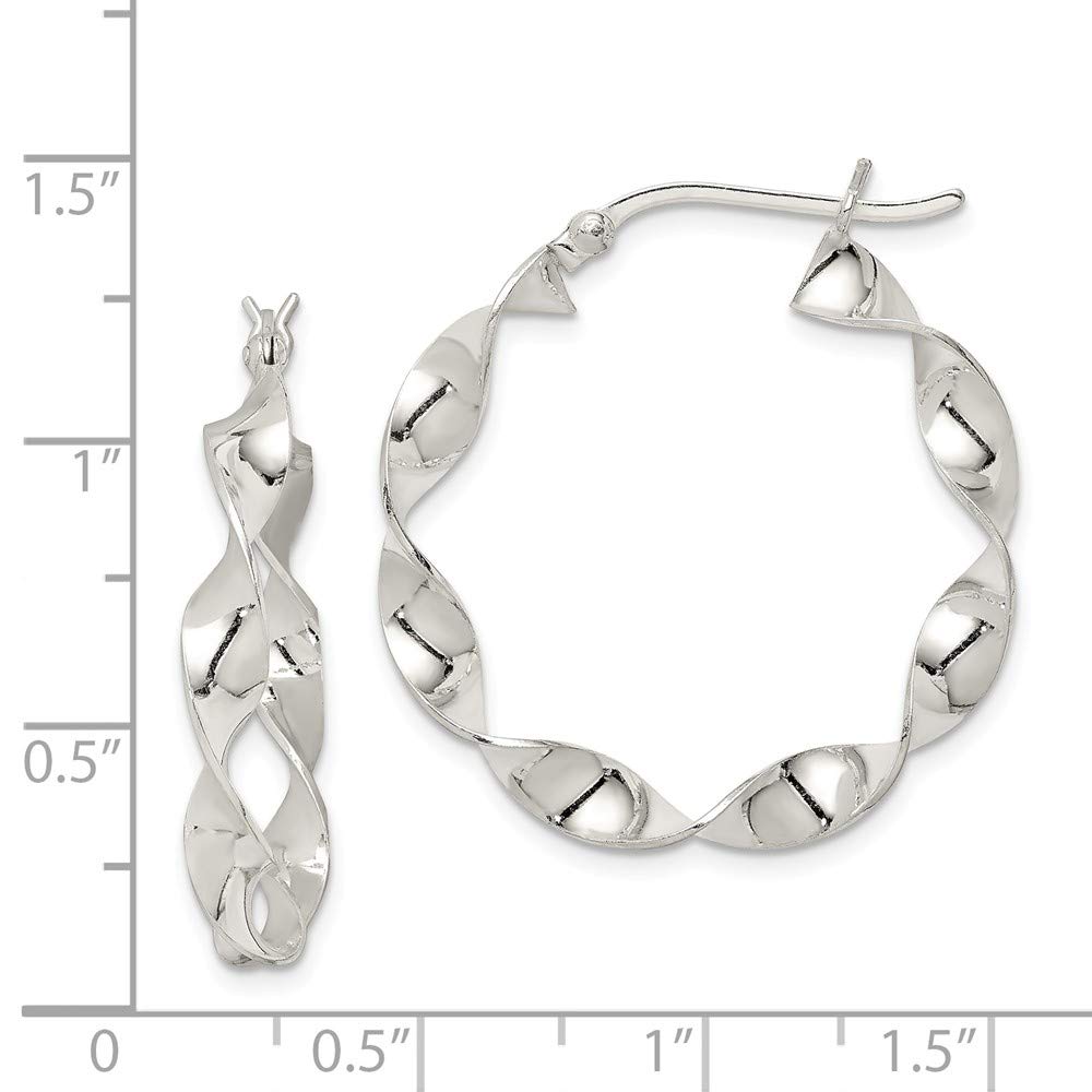Sterling Silver Twisted Hoop Earrings for Women - 925 Silver Fashion Jewelry - Perfect for Parties, Weddings & Everyday Wear (QE8230)