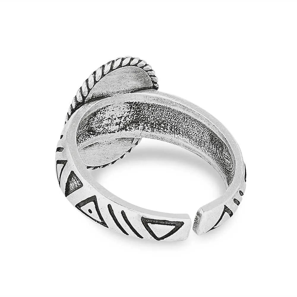 Natural Turquoise Ring for Women – Handmade Boho Jewelry, Sterling Silver Adjustable Band – Perfect for Gifts, Weddings & Boho Fashion