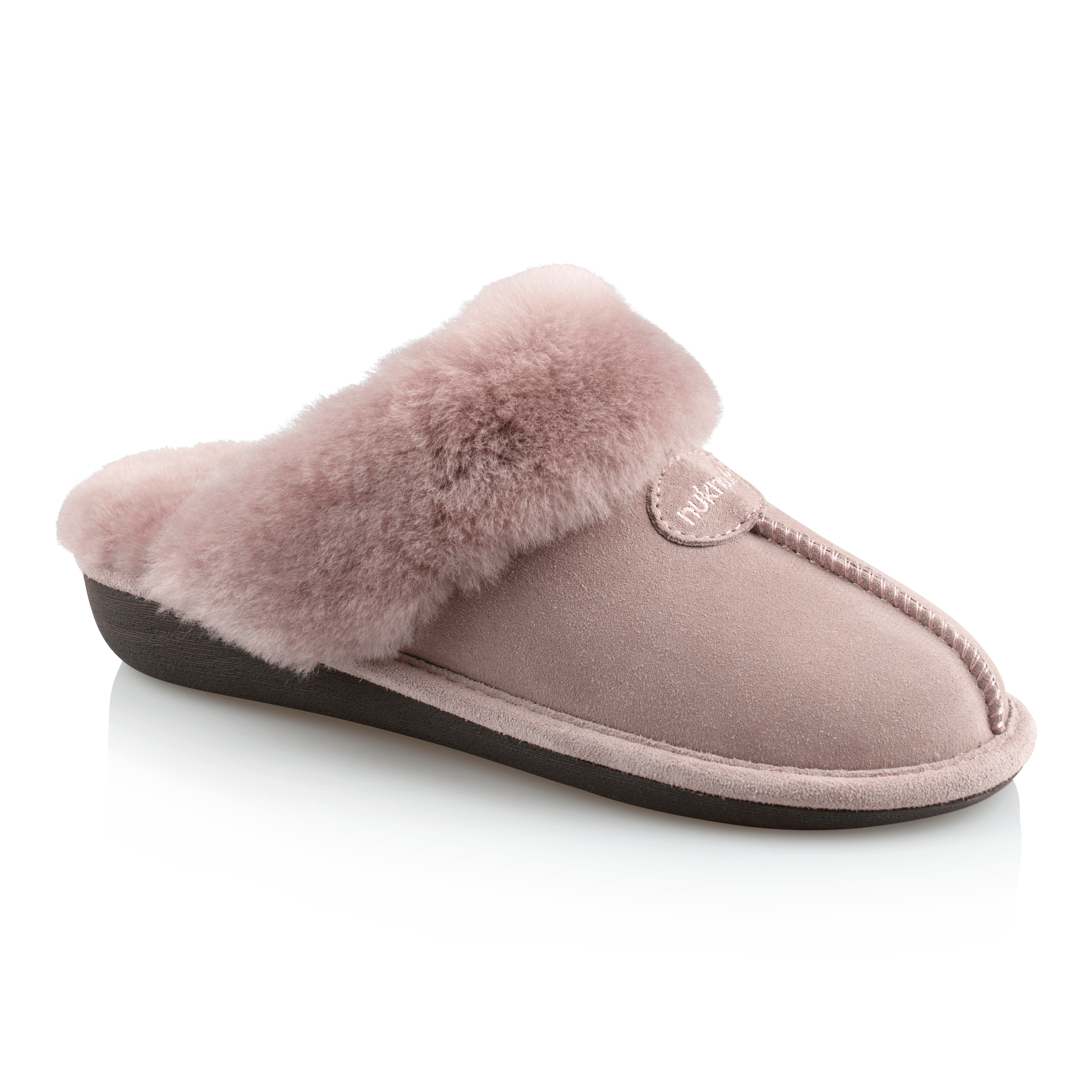 Becca Women's Fuzzy House Slippers - Soft Indoor/Outdoor Slides with Memory Foam, Dusty Mauve Color - Perfect for Home, Lounge & Backyard Comfort