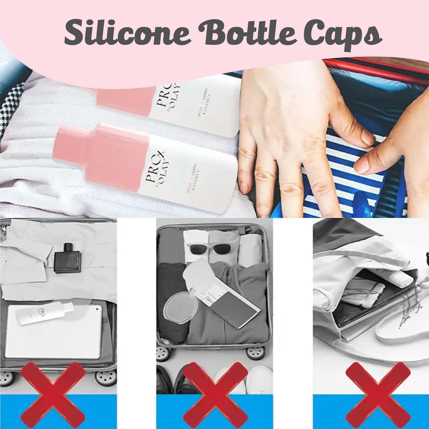 **Leak Proof Silicone Sleeves for Travel Bottles (4-Pack) - Reusable Toiletry Container Covers for Shampoo, Lotion & Cosmetics - Perfect for Airplane Carry-On, Gym Bag & Vacation Essentials**