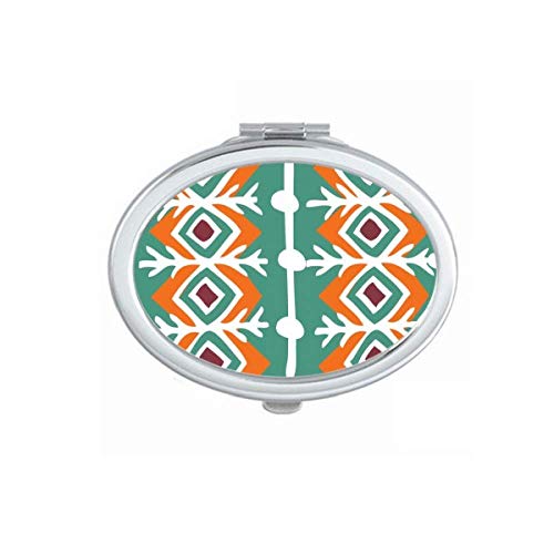 DIYthinker Portable Folding Double-Sided Mirror - Green Mexican Totem Ancient Civilization Design for Makeup, Travel & Home Decor | Handheld Compact Vanity Mirror with Cultural Art Pattern