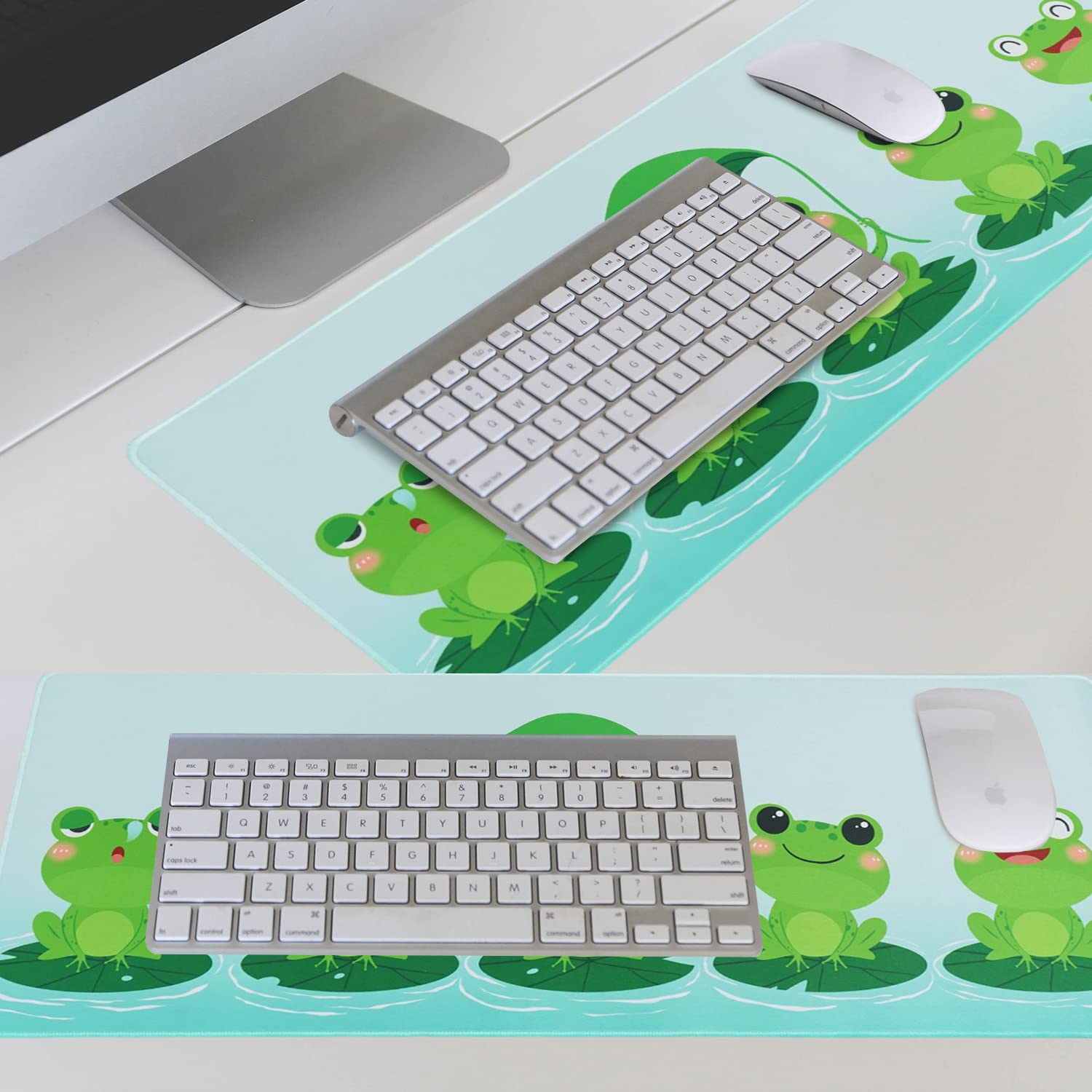 Cute Kawaii Frog Mouse Pad XL - Large Extended Gaming Mouse Pad for PC & Laptop (31.5