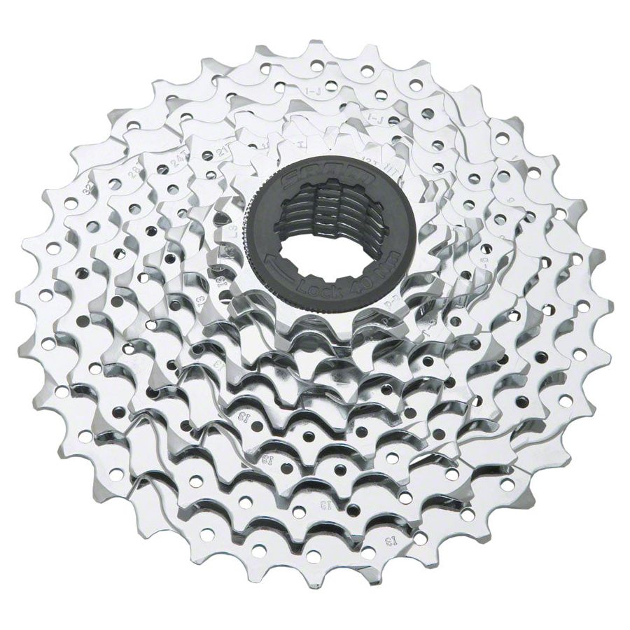 SRAM PG 950 9-Speed Bicycle Cassette - 11-34T Silver MTB/ Road Bike Gear for Smooth Shifting | Perfect for Mountain Biking & Commuting