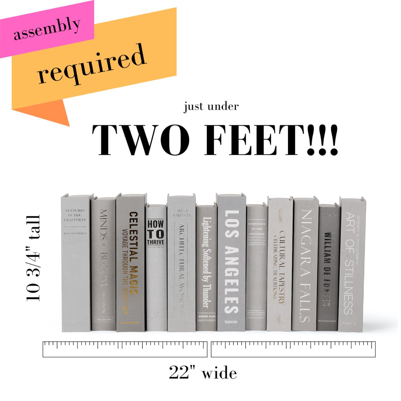 12 Grey Faux Books - Modern Home Decor for Coffee Table & Shelf Styling
