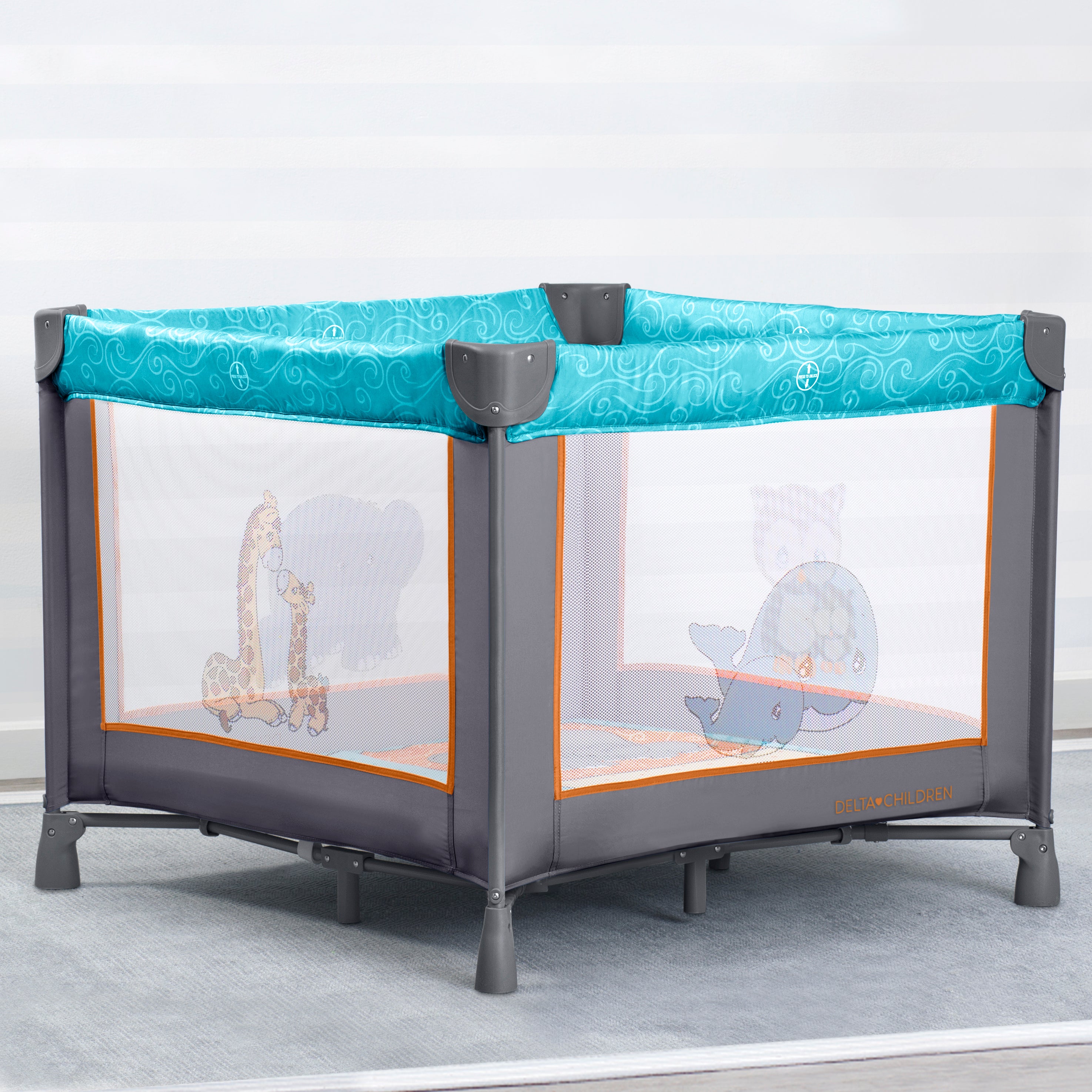 Precious Moments 36 x 36 Inch Baby Play Yard - Portable Playpen for Indoor & Outdoor Use - Safe Play Area for Toddlers & Infants - Perfect for Home, Park, and Travel